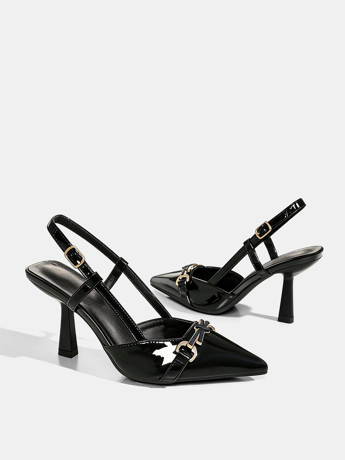 Pointed-Toe Slingback Pumps-Chicvia