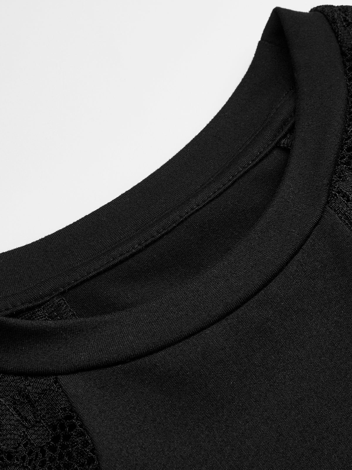 Lace-Sleeve Fitted Long-Sleeve Top-Chicvia