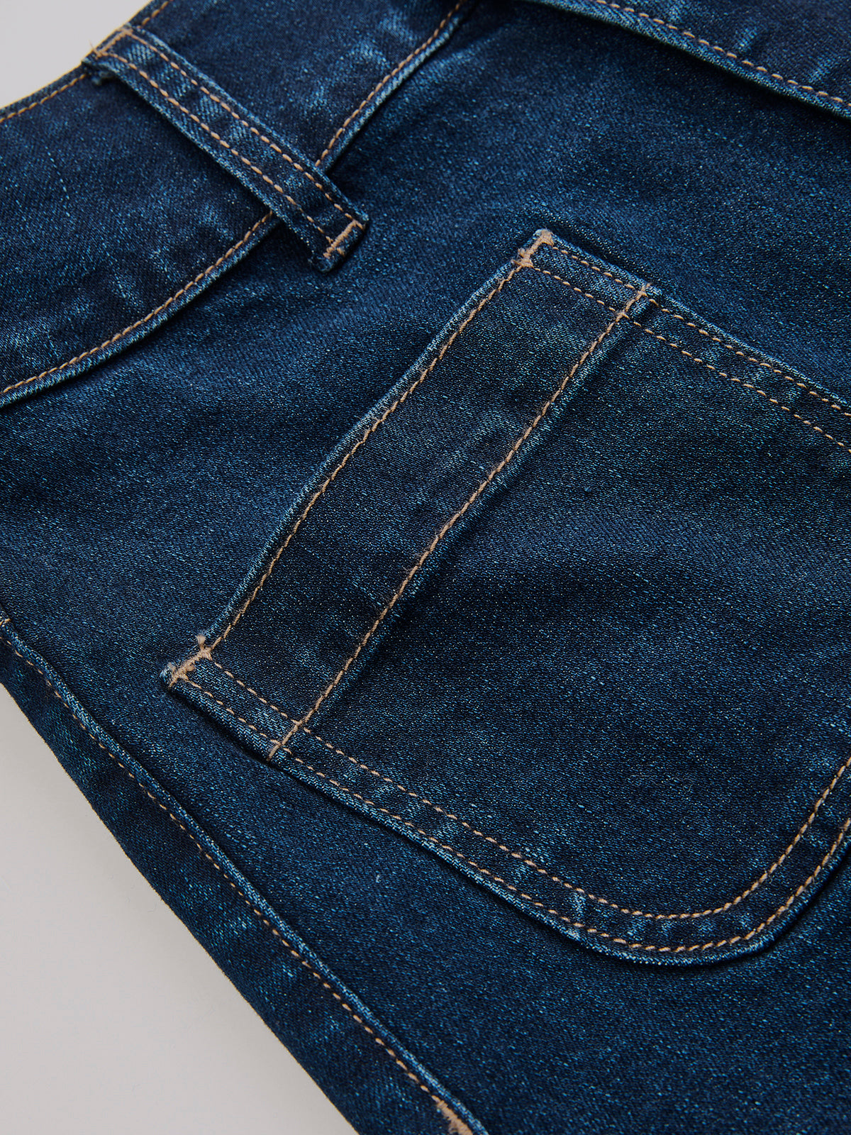 High-Waist Denim Straight-Leg Jeans-Chicvia