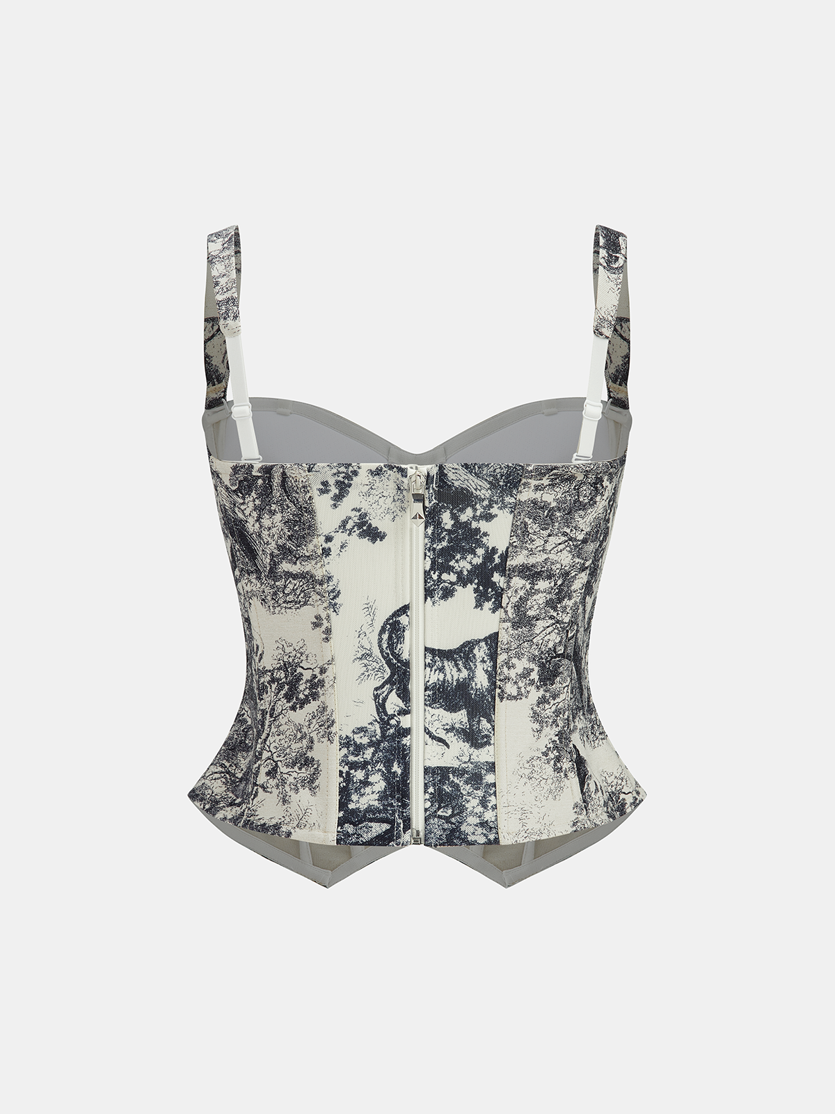 Ink Wash Painting Print Corset Top-Chicvia