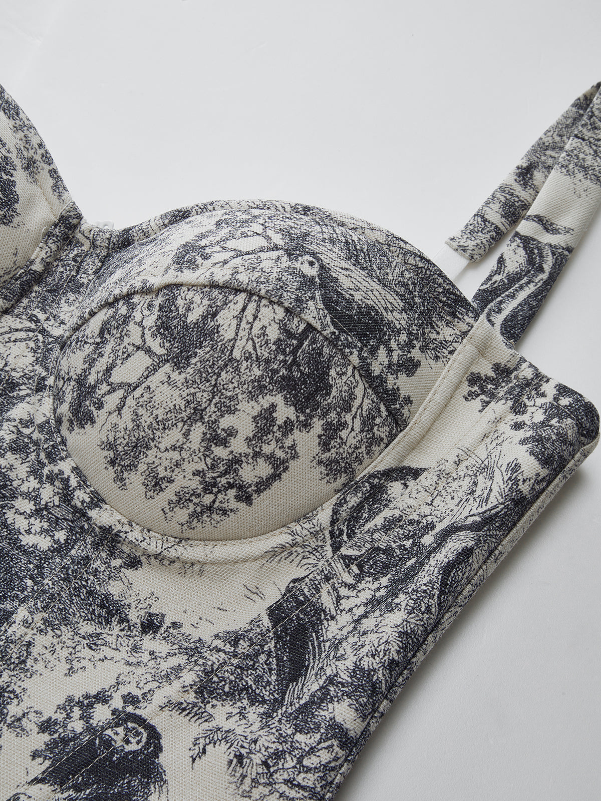 Ink Wash Painting Print Corset Top-Chicvia