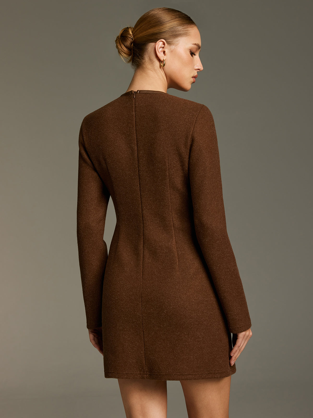 Horsebit Detail A-Line Mini Dress-Chicvia