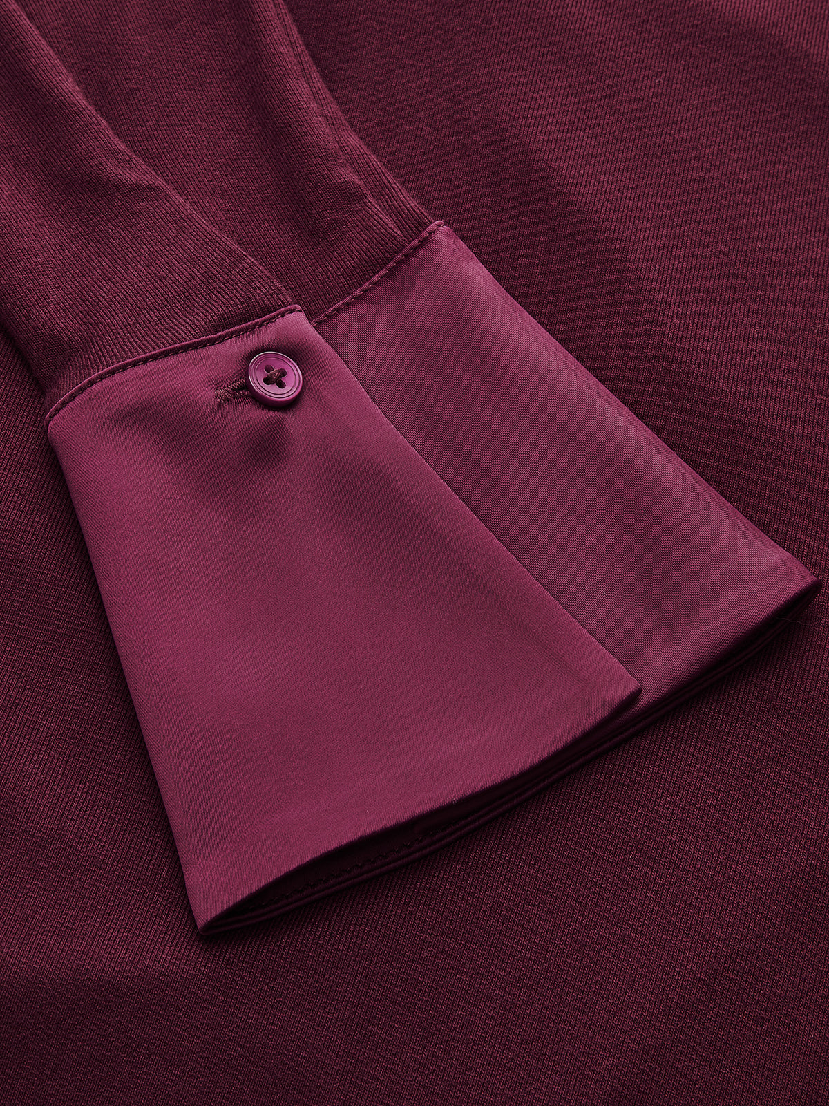 Cuff Panel Mock Neck Ruched Top-Chicvia