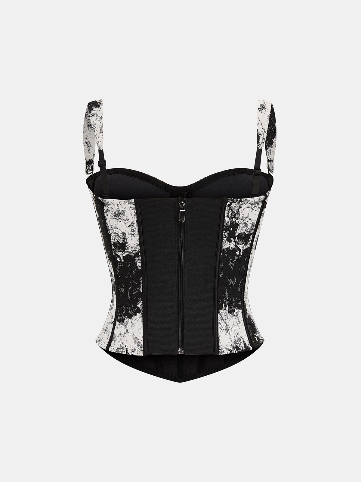 Ink Wash Painting Print Corset Top-Chicvia
