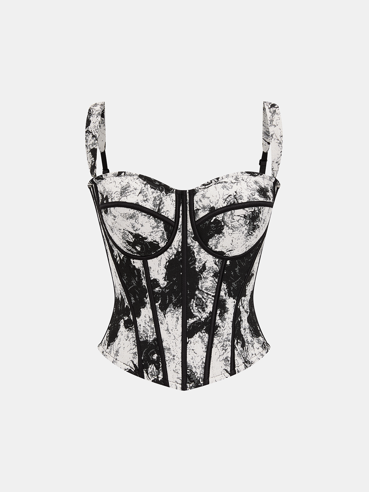 Ink Wash Painting Print Corset Top-Chicvia