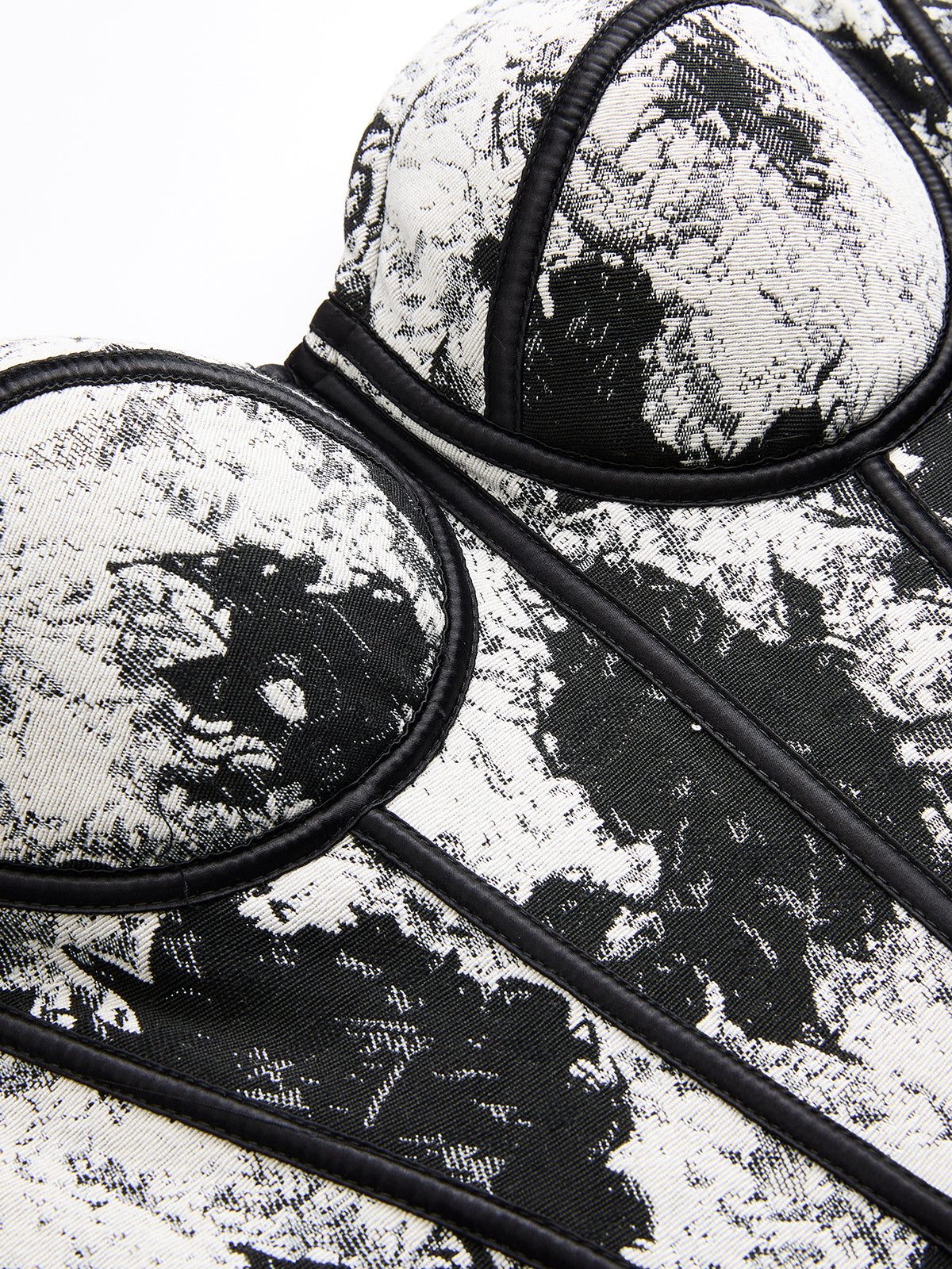 Ink Wash Painting Print Corset Top-Chicvia