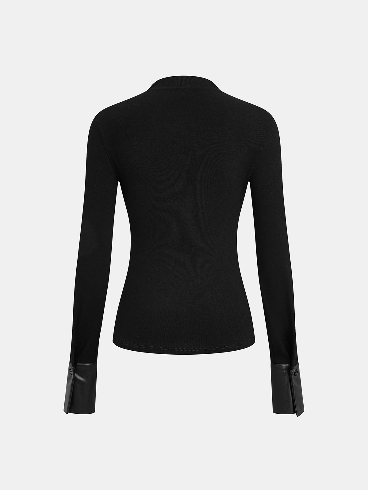 Knit Top & Faux Leather Ruched Skirt Set-Chicvia