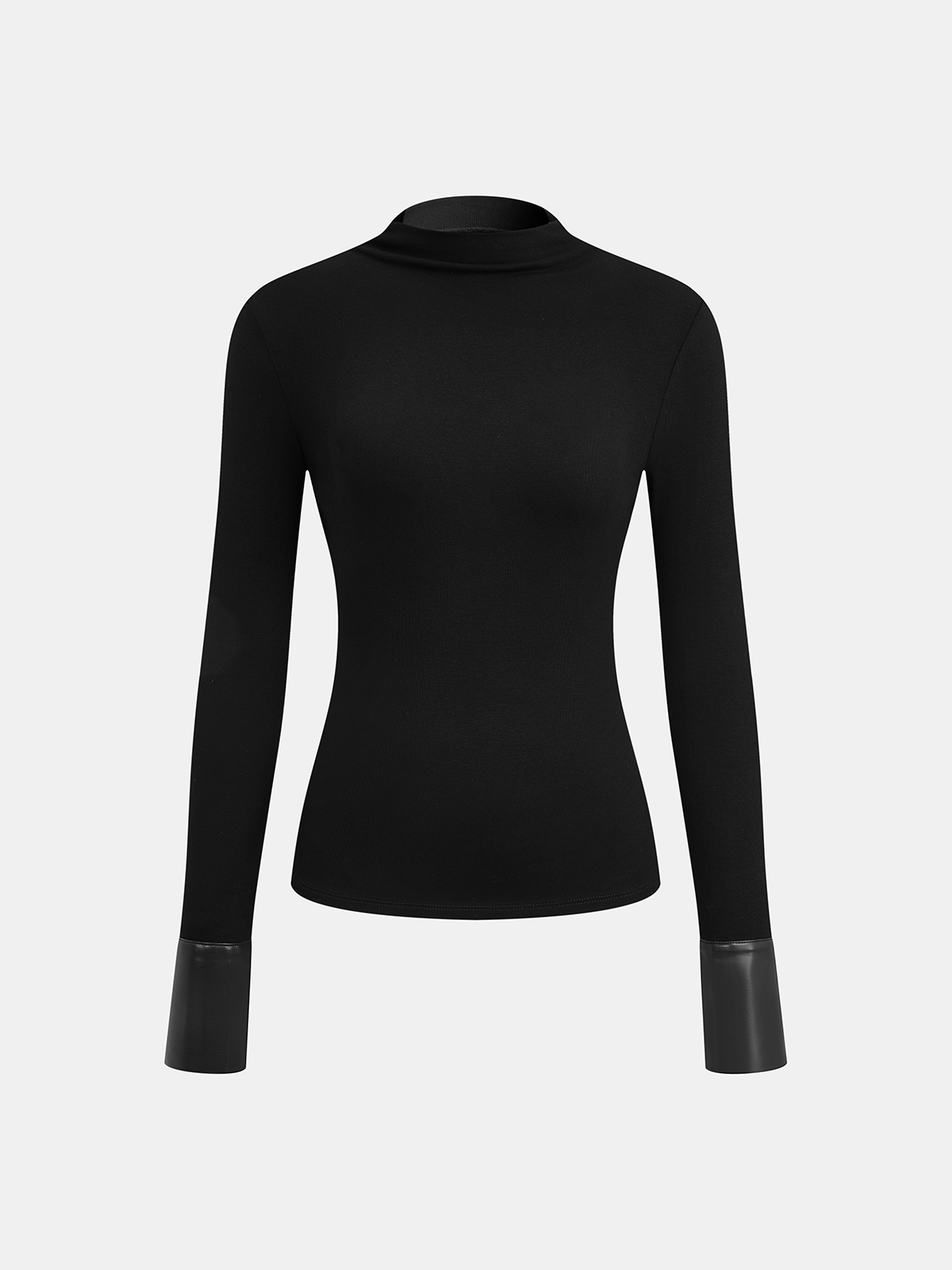 Knit Top & Faux Leather Ruched Skirt Set-Chicvia