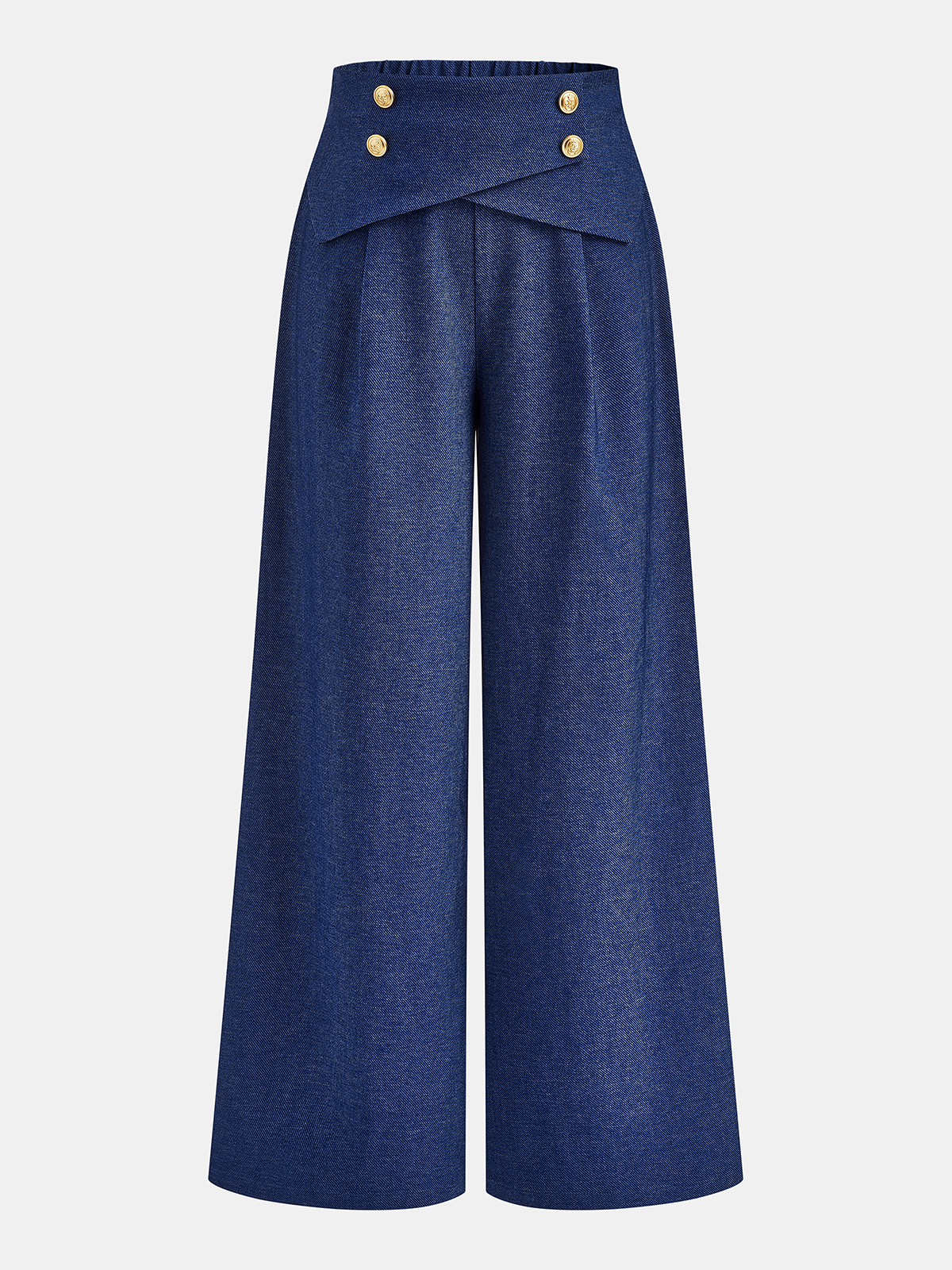 Crossover Waist Wide-Leg Pants-Chicvia