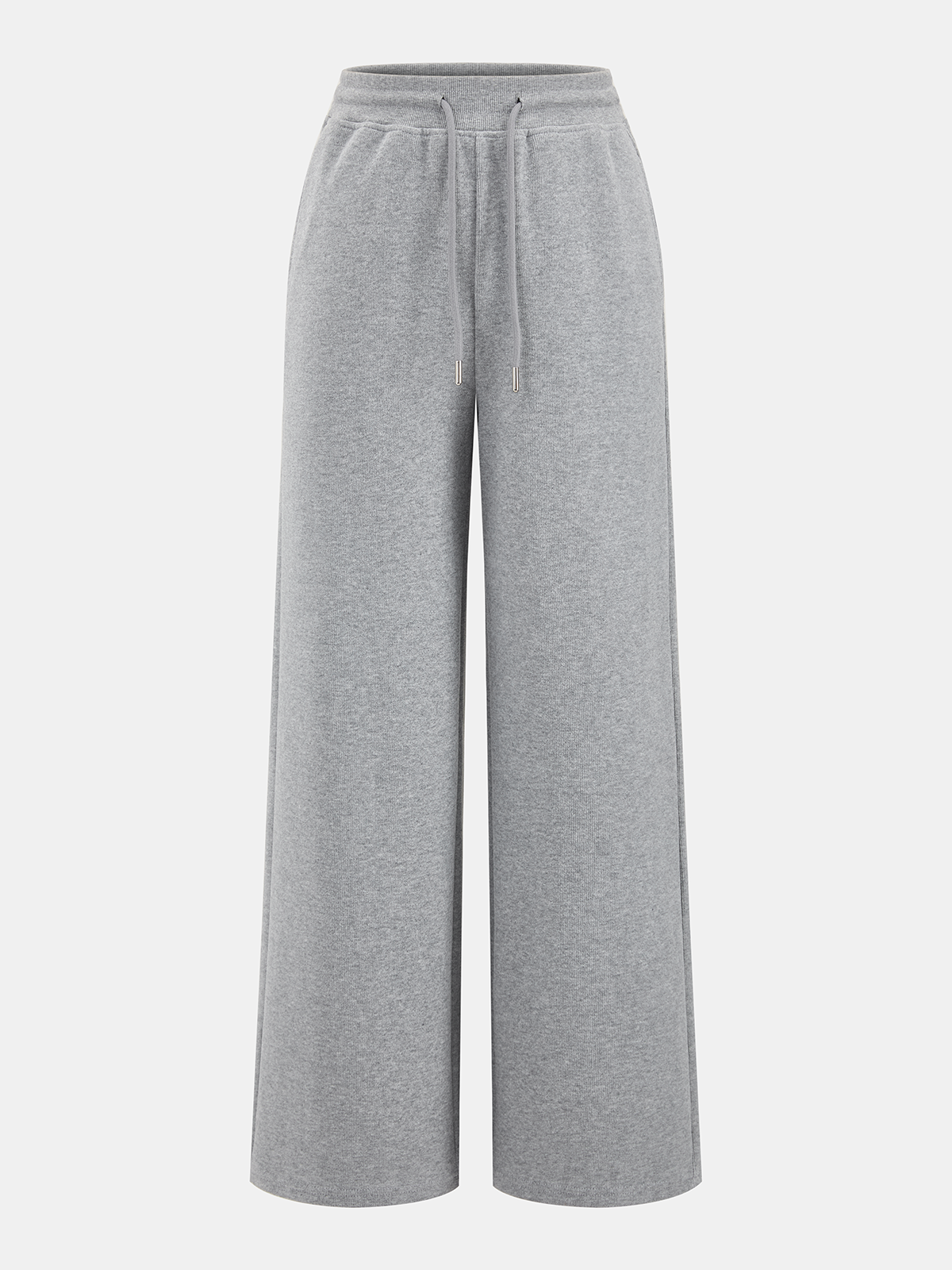 Cotton-Blend Drawstring Straight-Leg Sweatpants-Chicvia