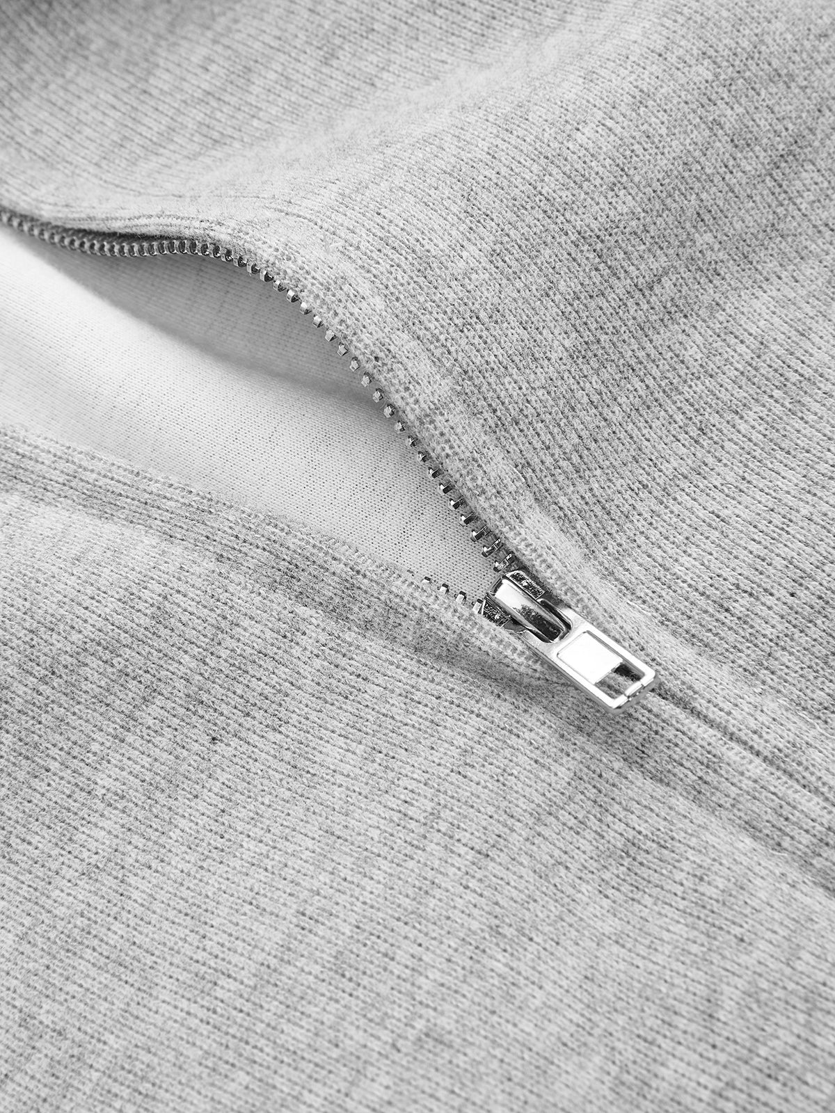 Cotton-Blend Zip-Up Hoodie-Chicvia