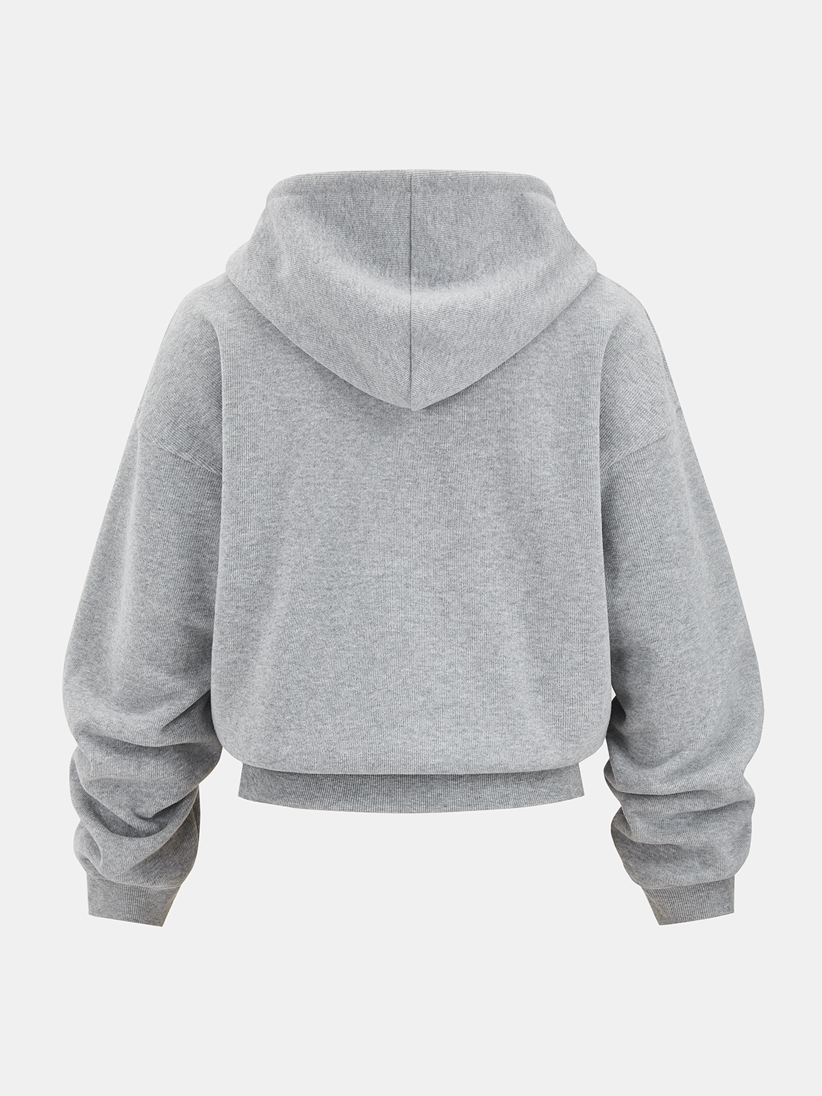 Cotton-Blend Zip-Up Hoodie-Chicvia