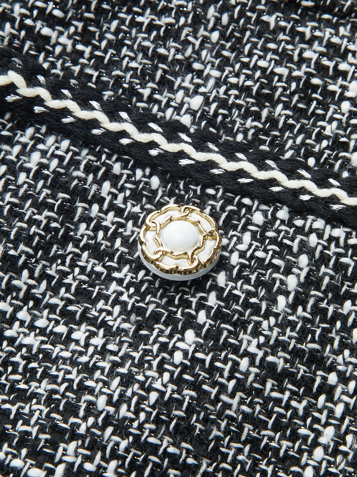 Mid-Waist Tweed Wide-Leg Pants-Chicvia