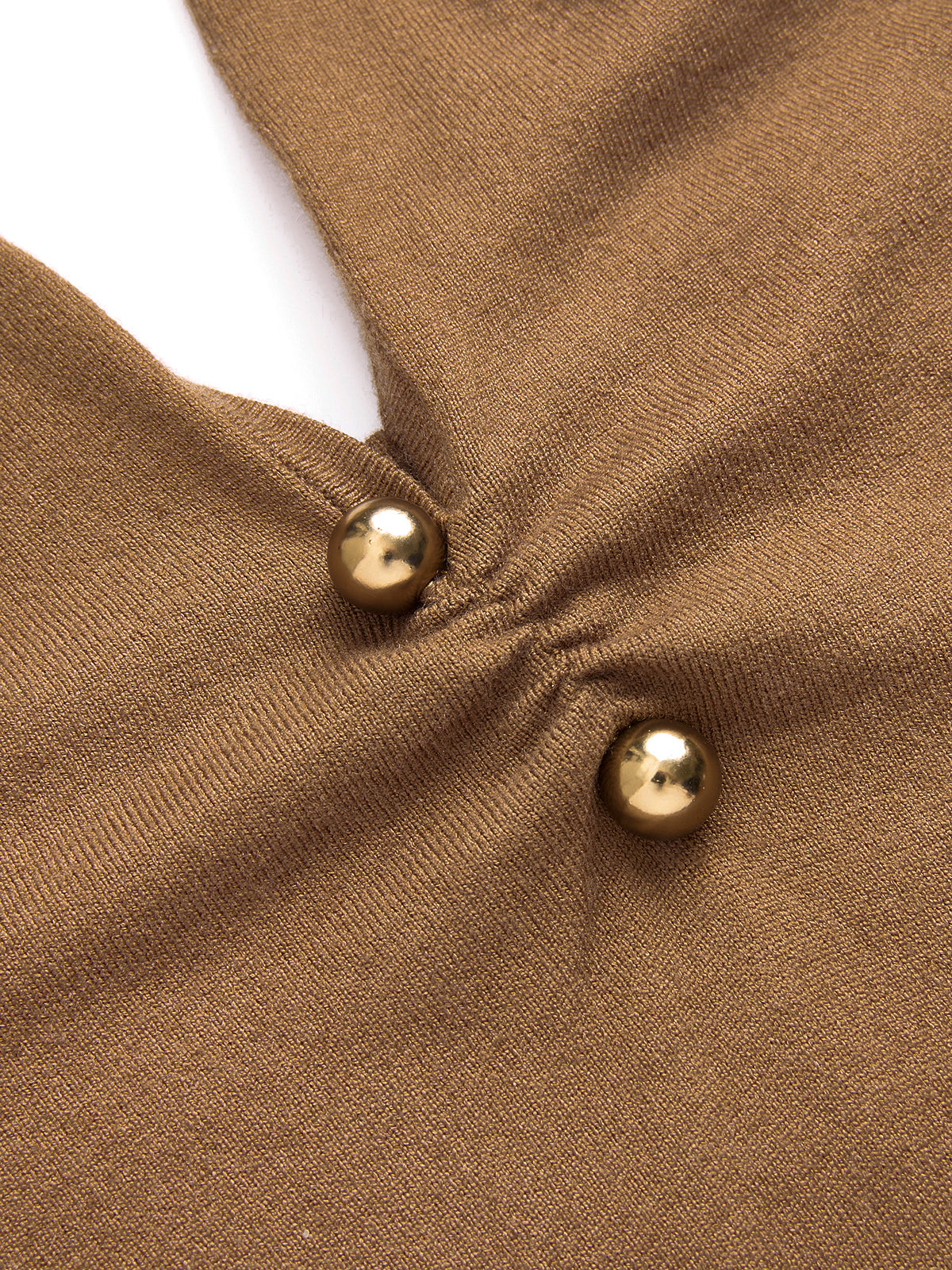 Metal Detail Halter Backless Knit Top-Chicvia