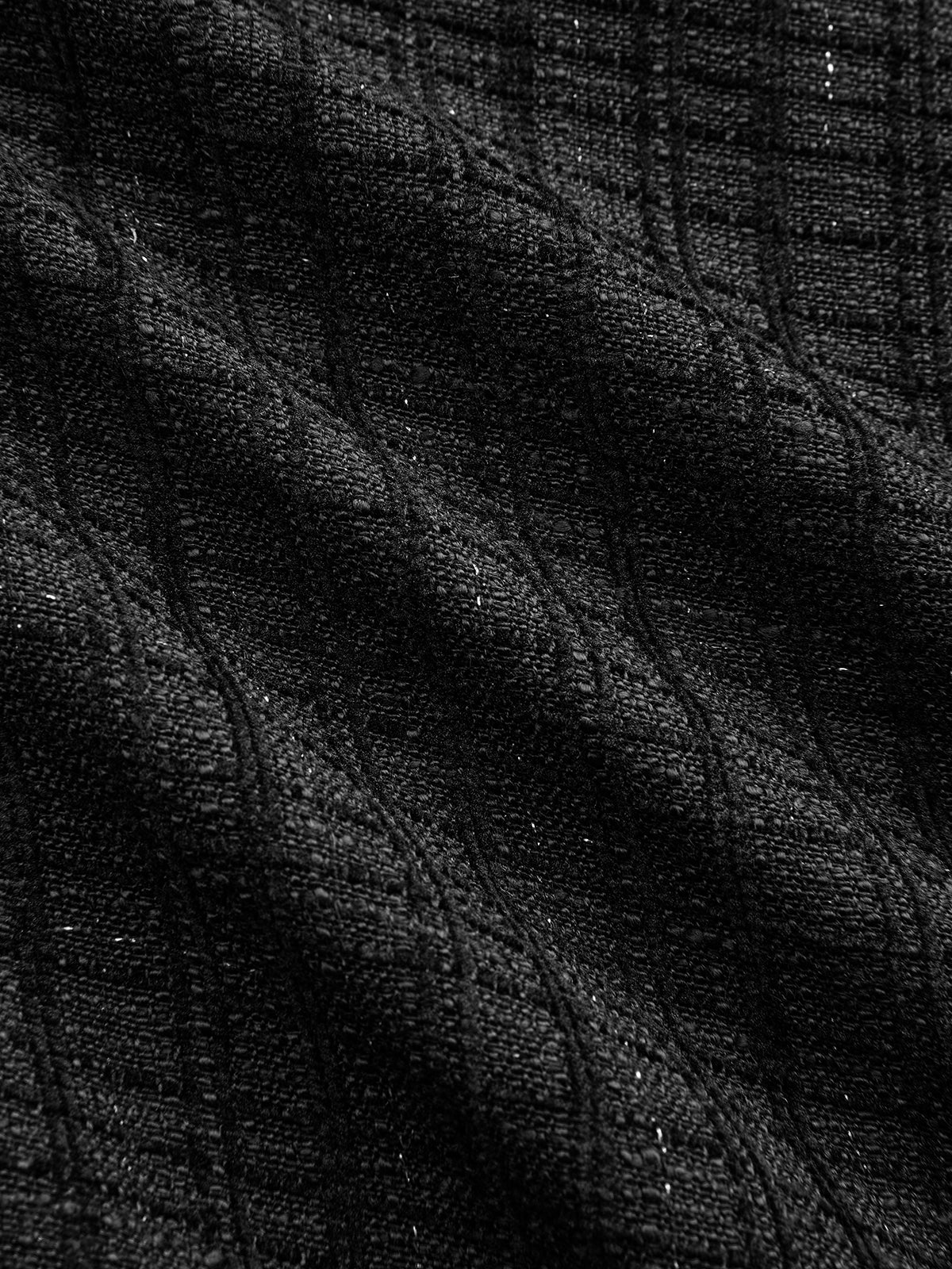 Contrast Trim Pearl Button Tweed Mini Dress-Chicvia