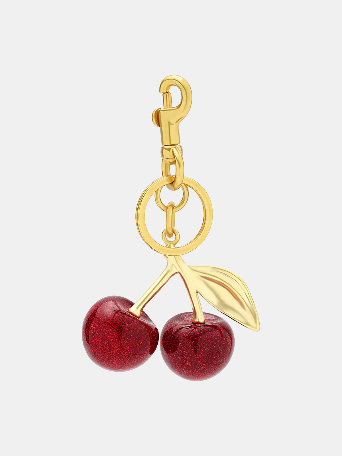 Double Cherry Gold-Tone Charm-Chicvia