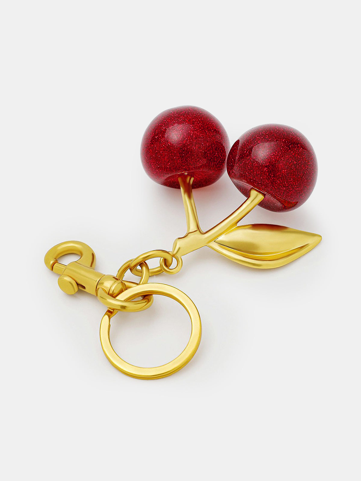Double Cherry Gold-Tone Charm-Chicvia