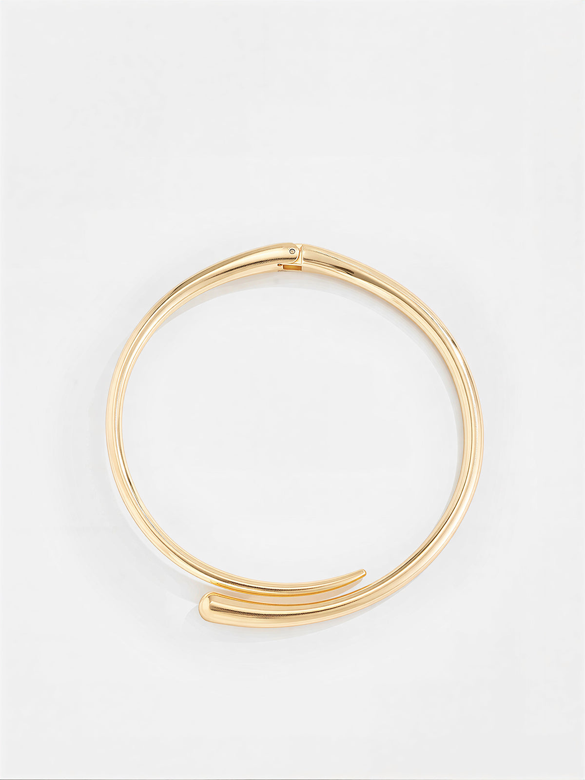 Gold-Tone Open Cuff Choker-Chicvia