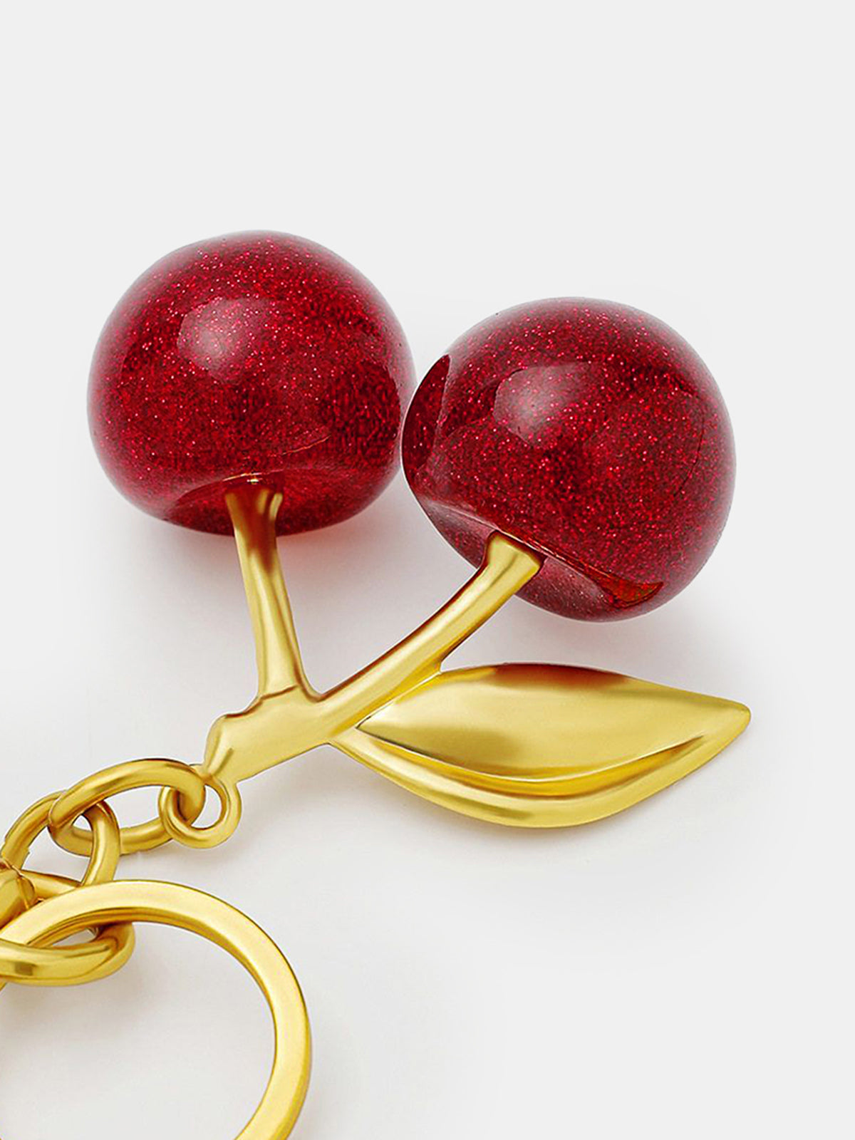 Double Cherry Gold-Tone Charm-Chicvia