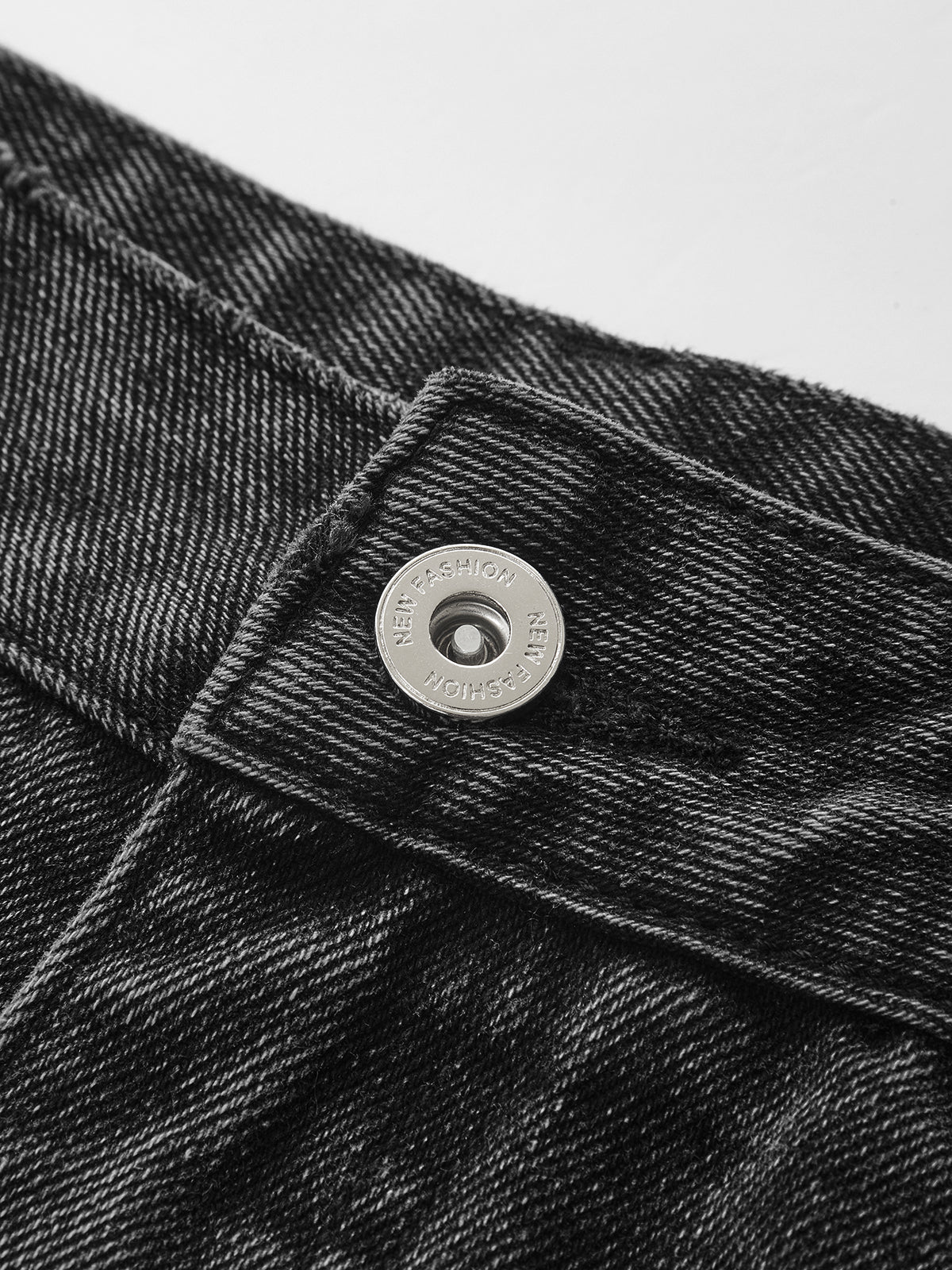 Mid-Waist Denim Curved-Leg Jeans-Chicvia