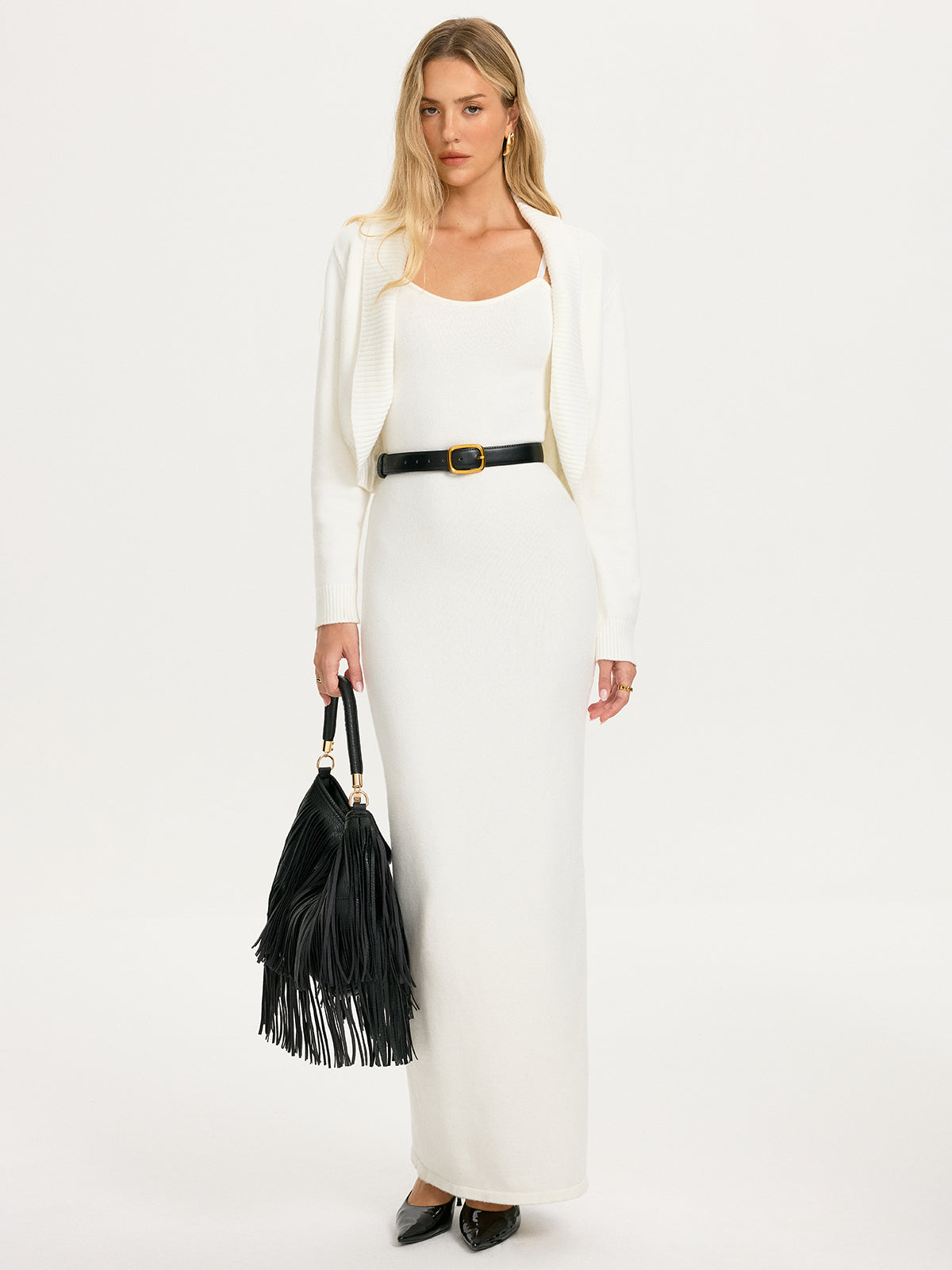 Outerwear Style Loose Knit Cardigan-Chicvia