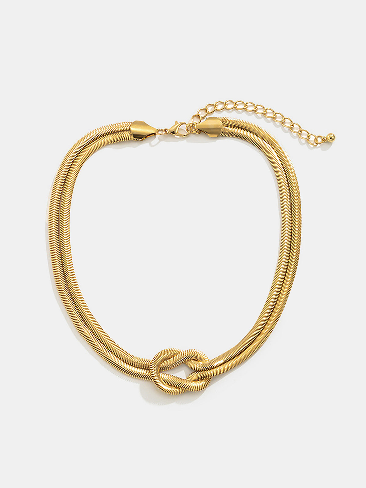 Knot Detail Double-Strand Snake Chain Necklace-Chicvia