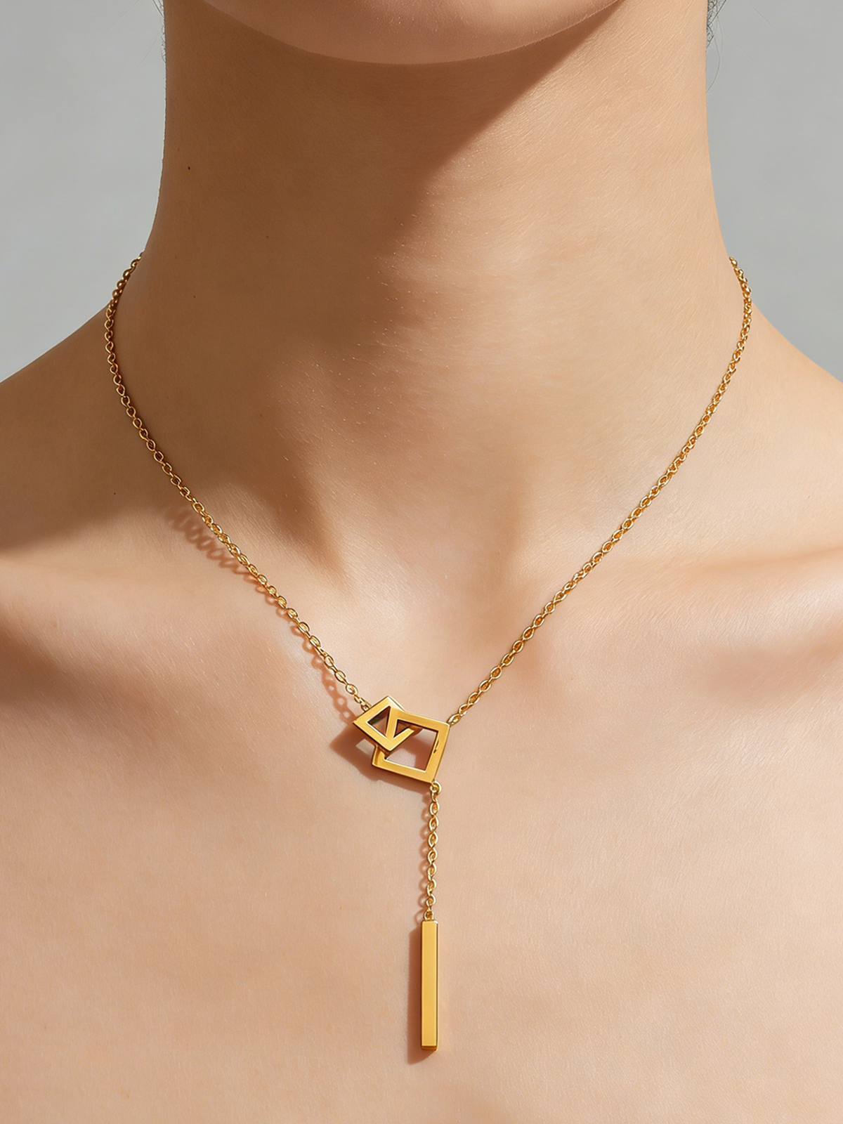 Geometric Pendant Y-Necklace-Chicvia
