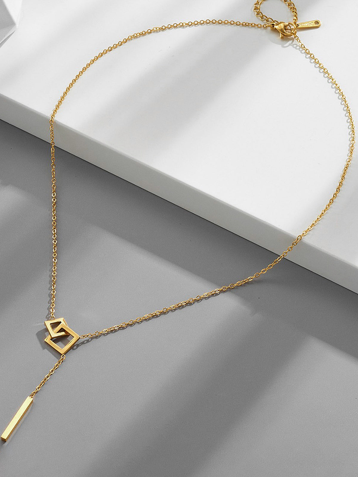 Geometric Pendant Y-Necklace-Chicvia