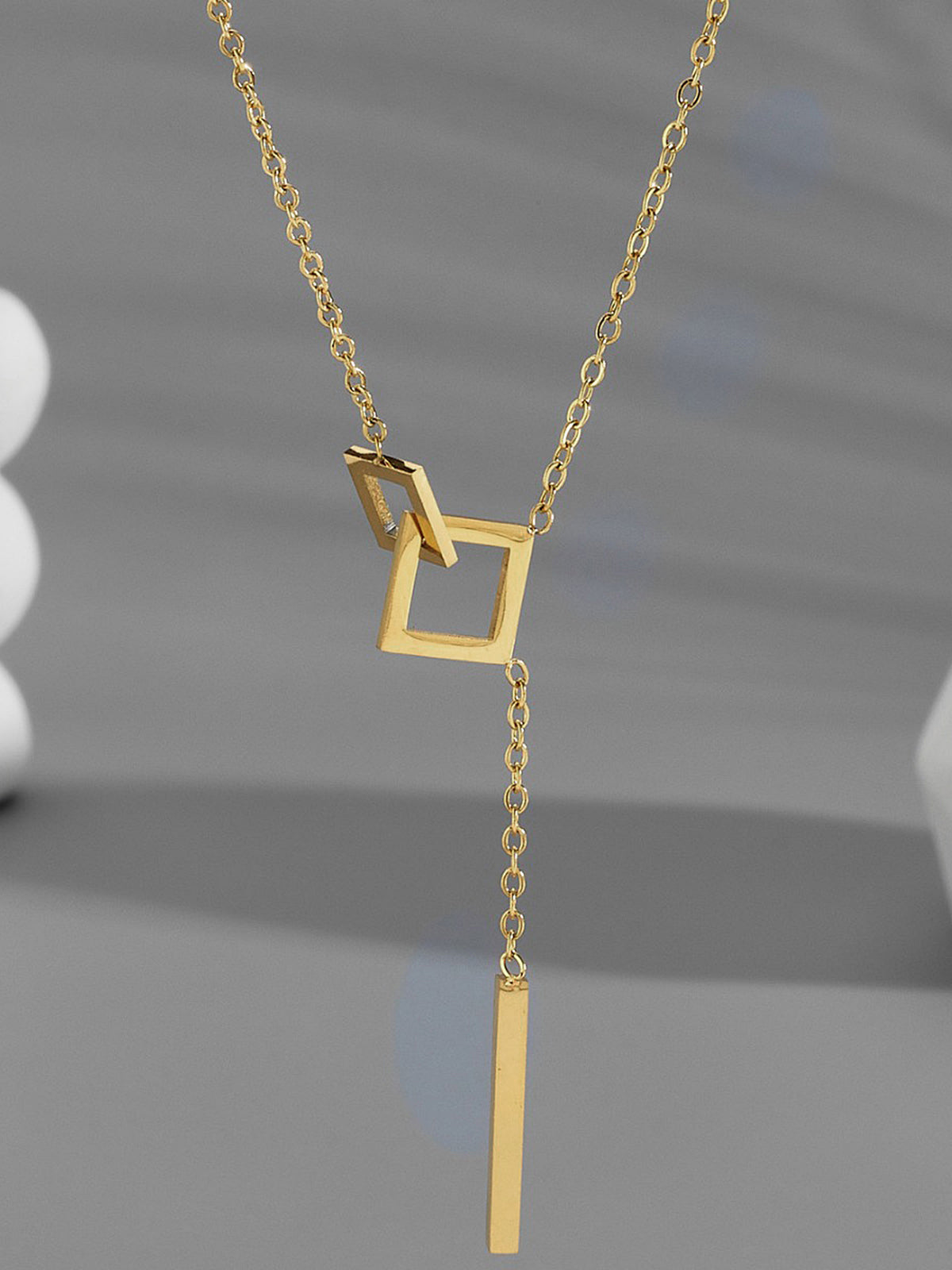 Geometric Pendant Y-Necklace-Chicvia