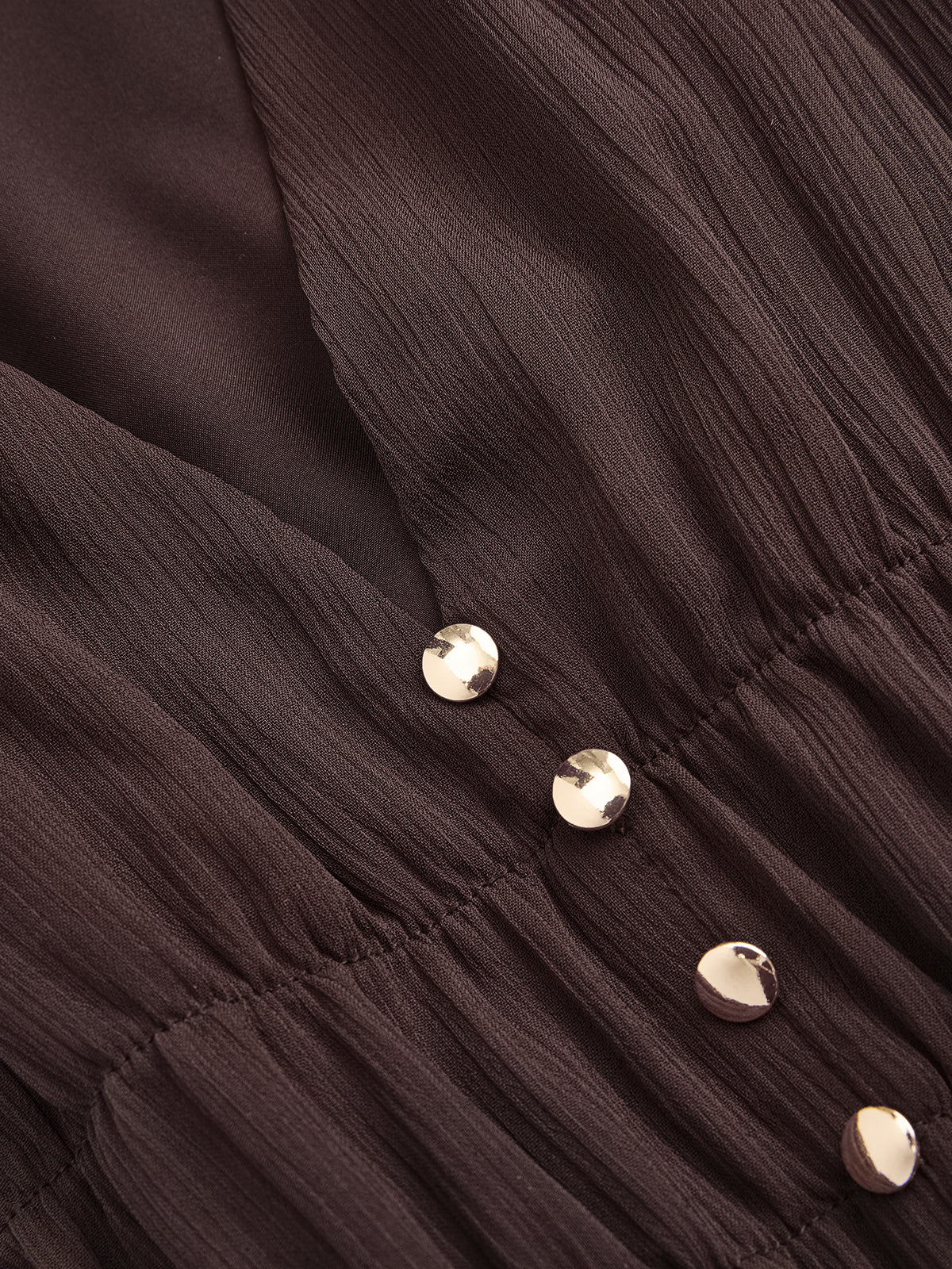 Chiffon V-Neck Puff-Sleeve Maxi Dress-Chicvia