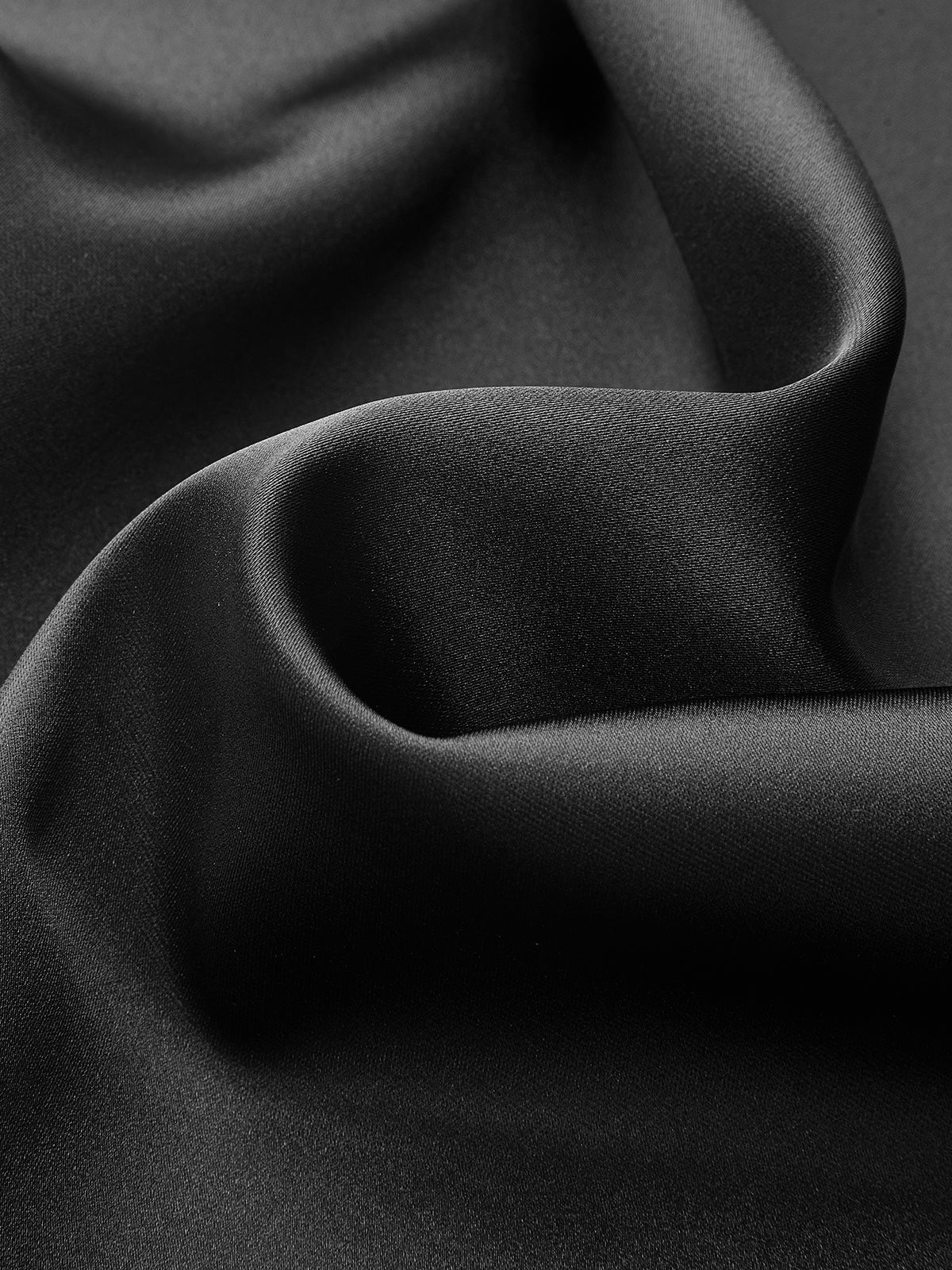 Faux Leather Panel Satin Asymmetric Midi Skirt-Chicvia