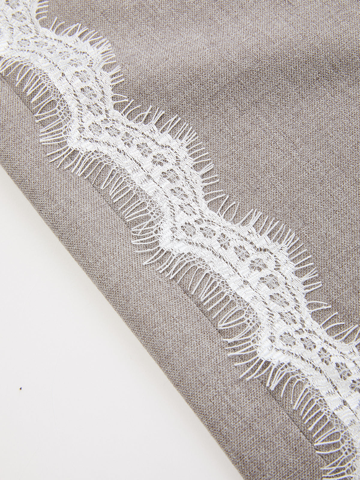 Lace Trimmed Straight-Leg Pants-Chicvia