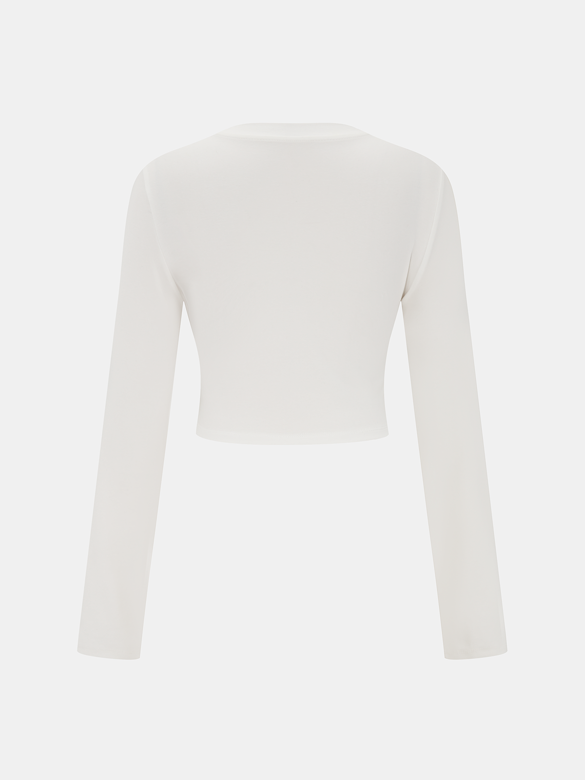 Cotton-Blend Knot-Front Cropped Top-Chicvia