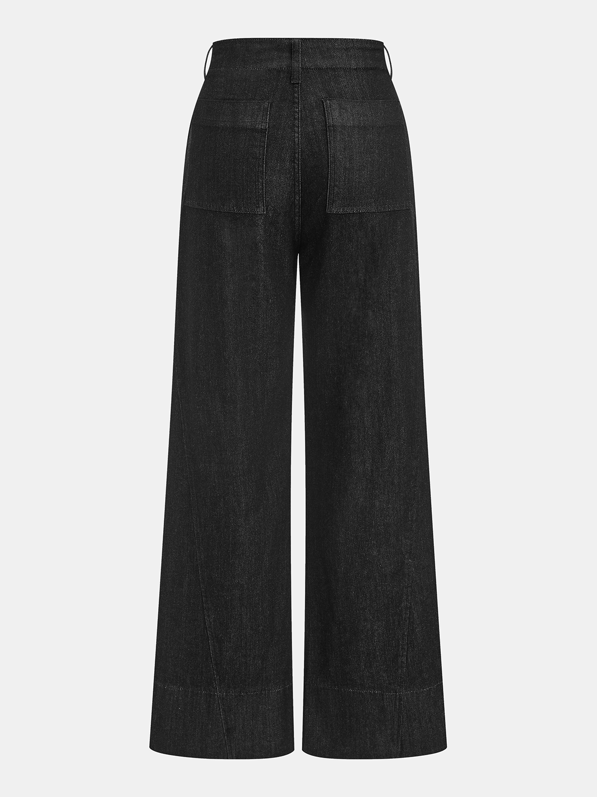 High-Waist Denim Wide-Leg Jeans-Chicvia