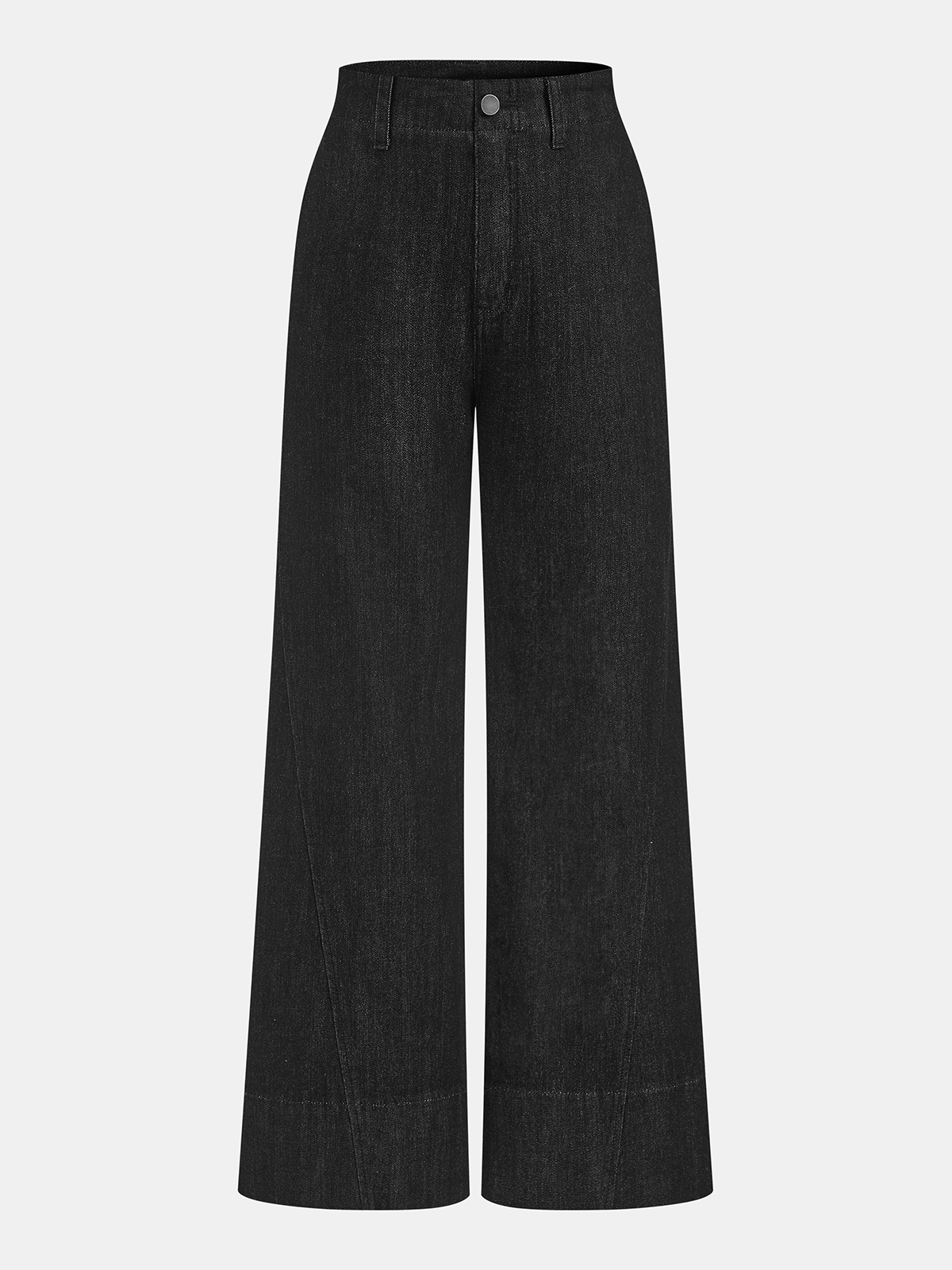 High-Waist Denim Wide-Leg Jeans-Chicvia