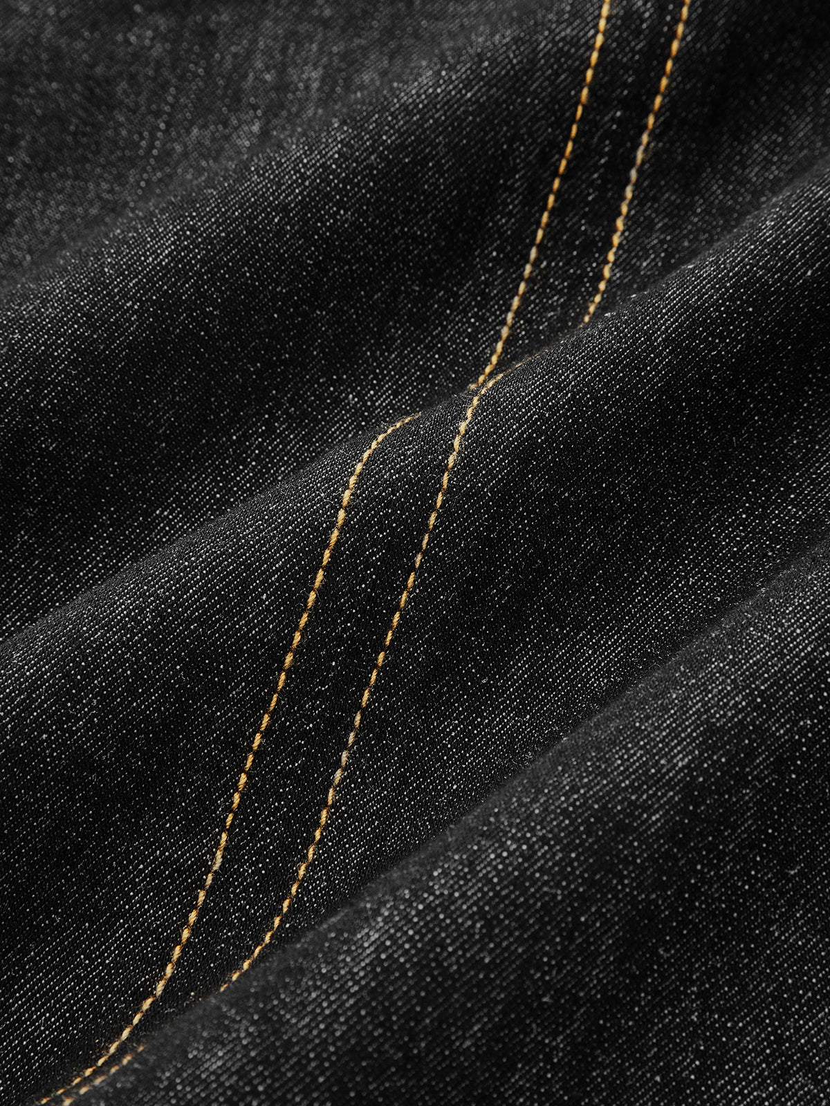 Contrast Stitched Denim Stand Collar Mini Dress-Chicvia