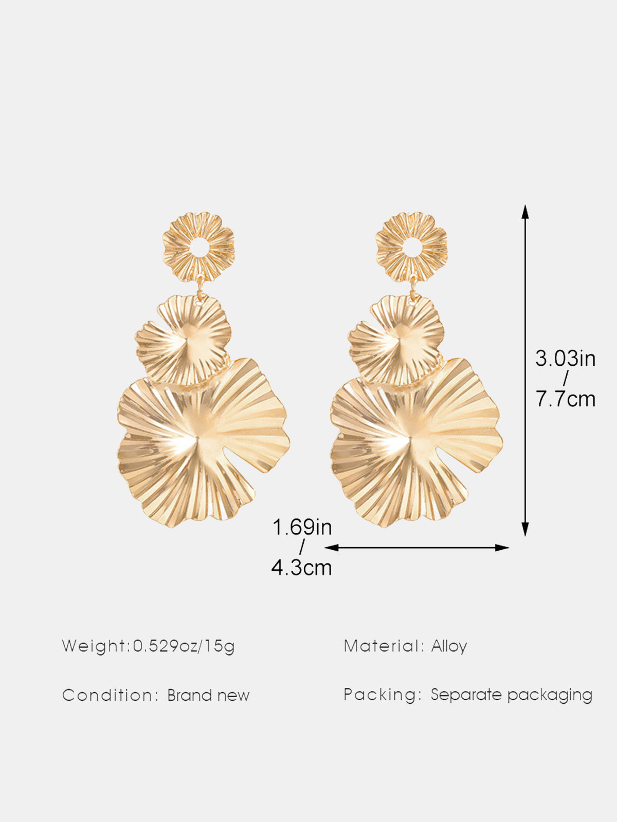 Petal-Inspired Layered Earrings-Chicvia