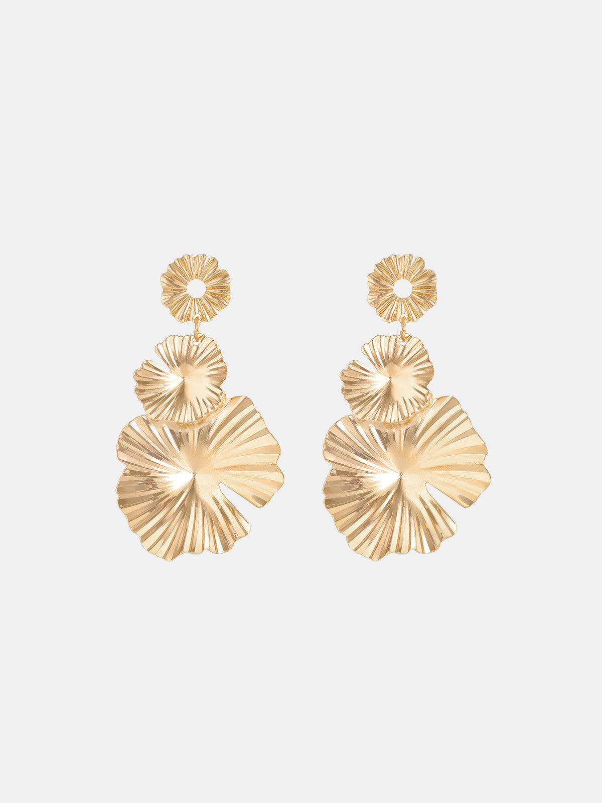 Petal-Inspired Layered Earrings-Chicvia