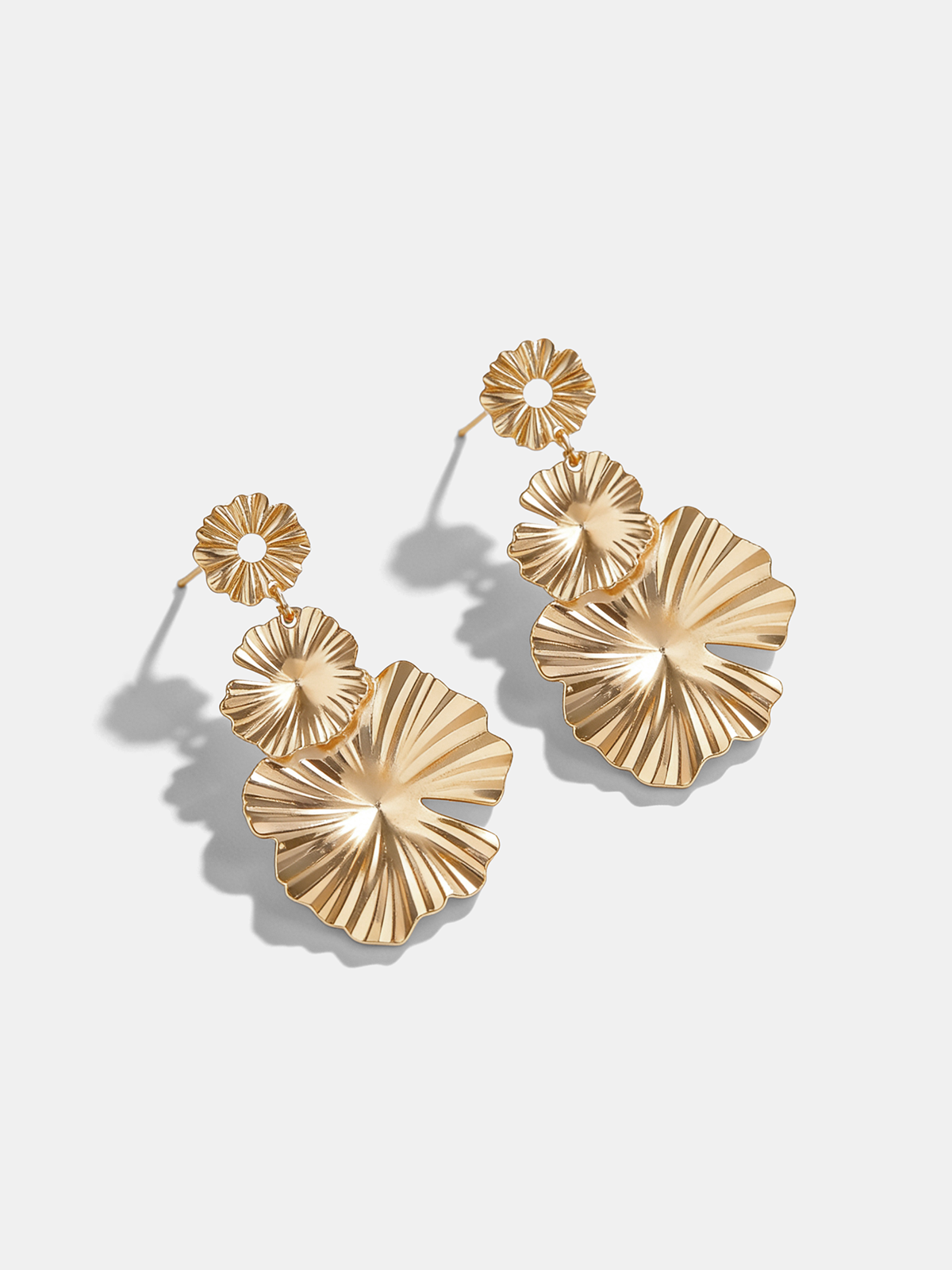 Petal-Inspired Layered Earrings-Chicvia
