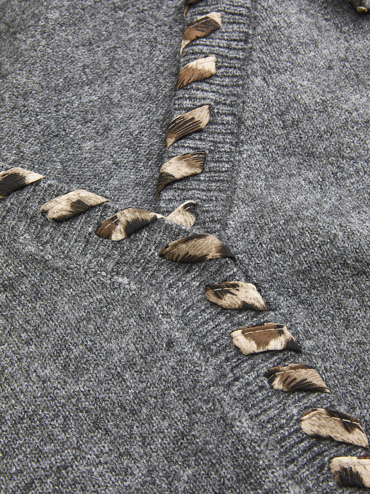 Lace-Up Trim V-Neck Cardigan-Chicvia