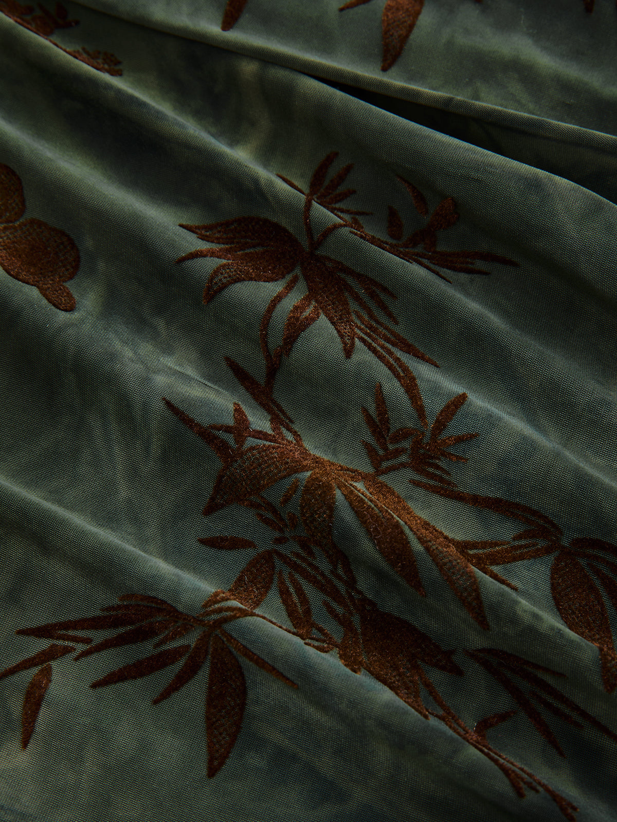 Flocked Print Cami Midi Dress-Chicvia