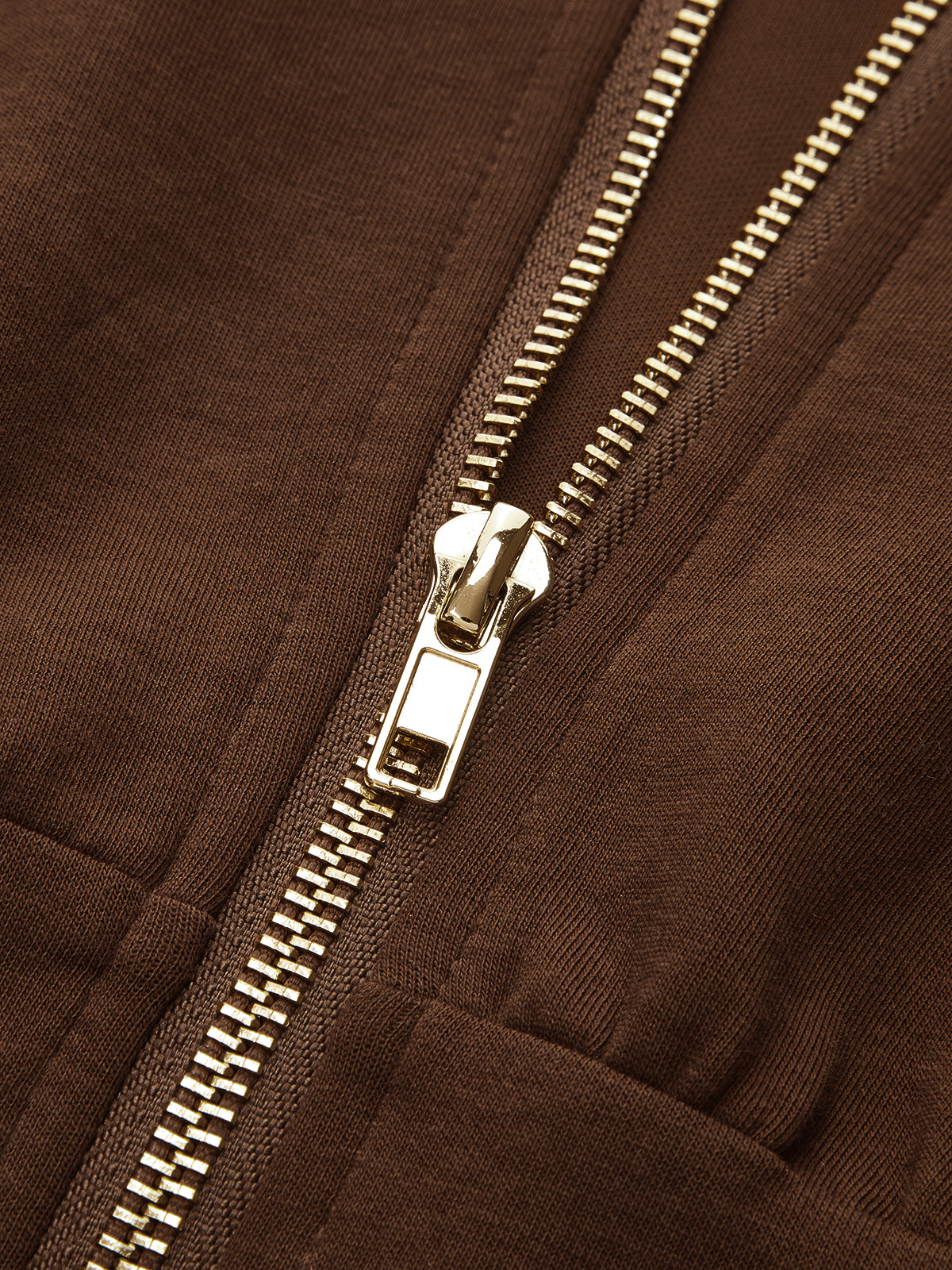 Cotton Blend Lantern-Sleeve Zip-Front Jacket-Chicvia