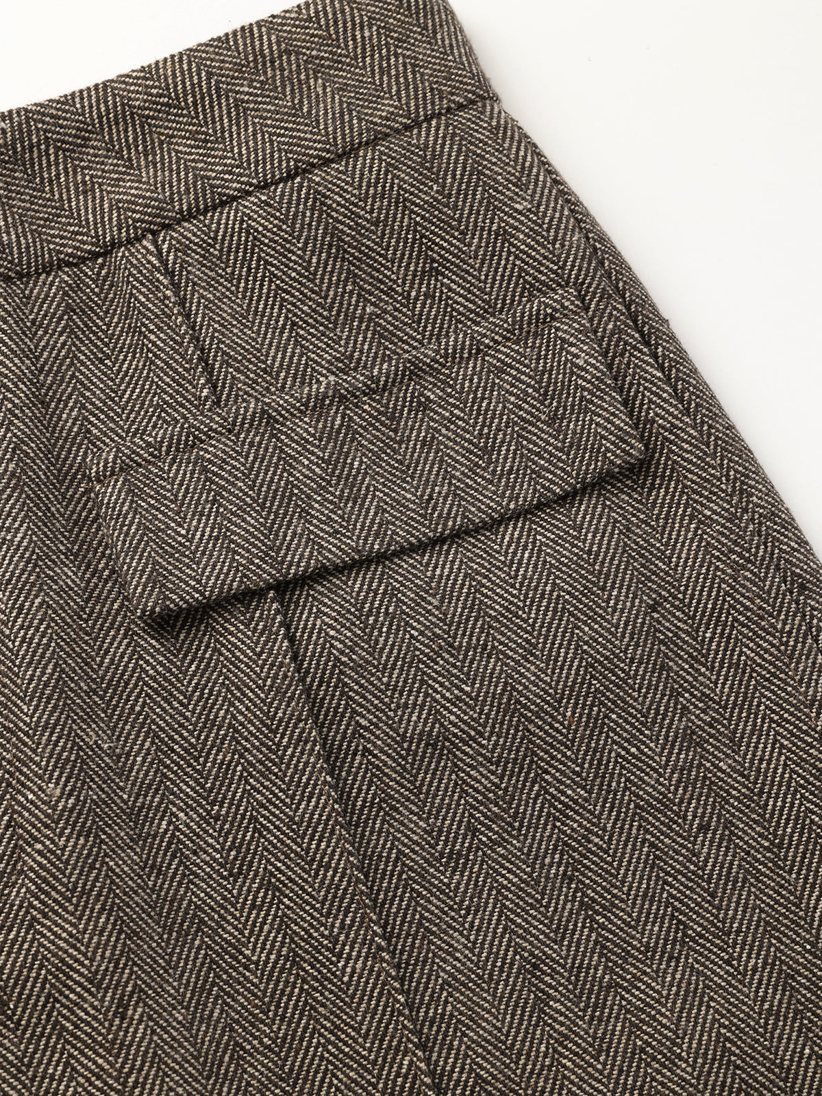 Herringbone Tweed Wide-Leg Pants-Chicvia