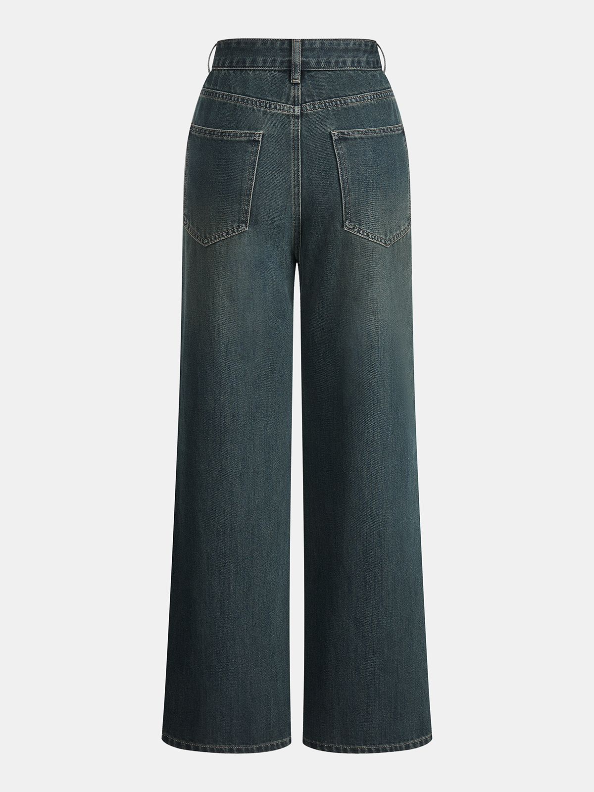 Mid-Waist Straight-Leg Jeans-Chicvia