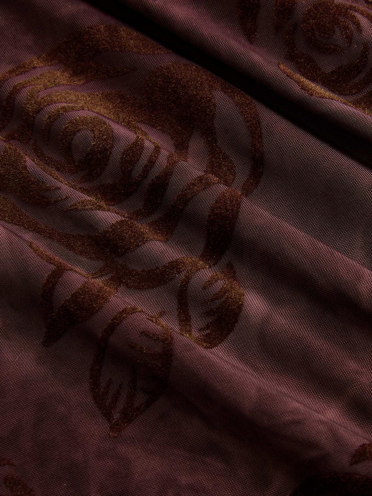 Flocked Rose-Print Ruched Sleeveless Mini Dress-Chicvia