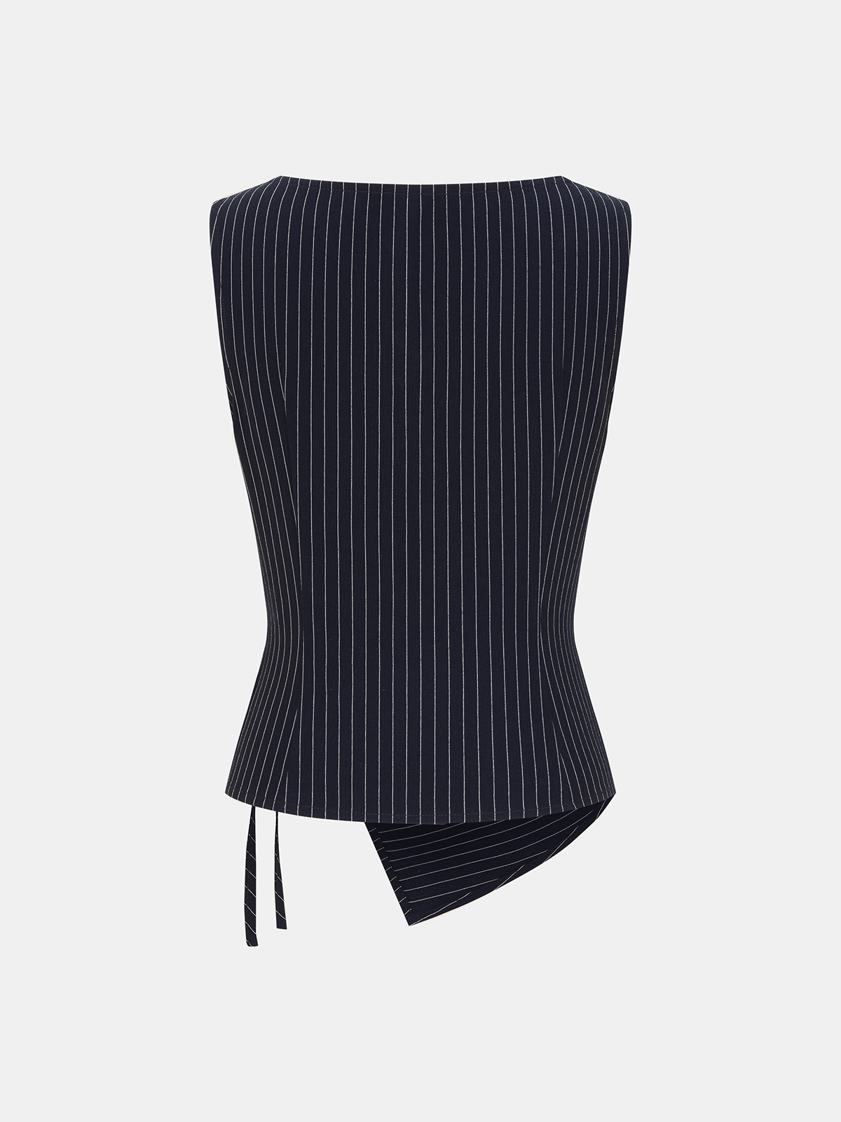 Pinstripe Wrap Top & Wide-Leg Pants Set-Chicvia