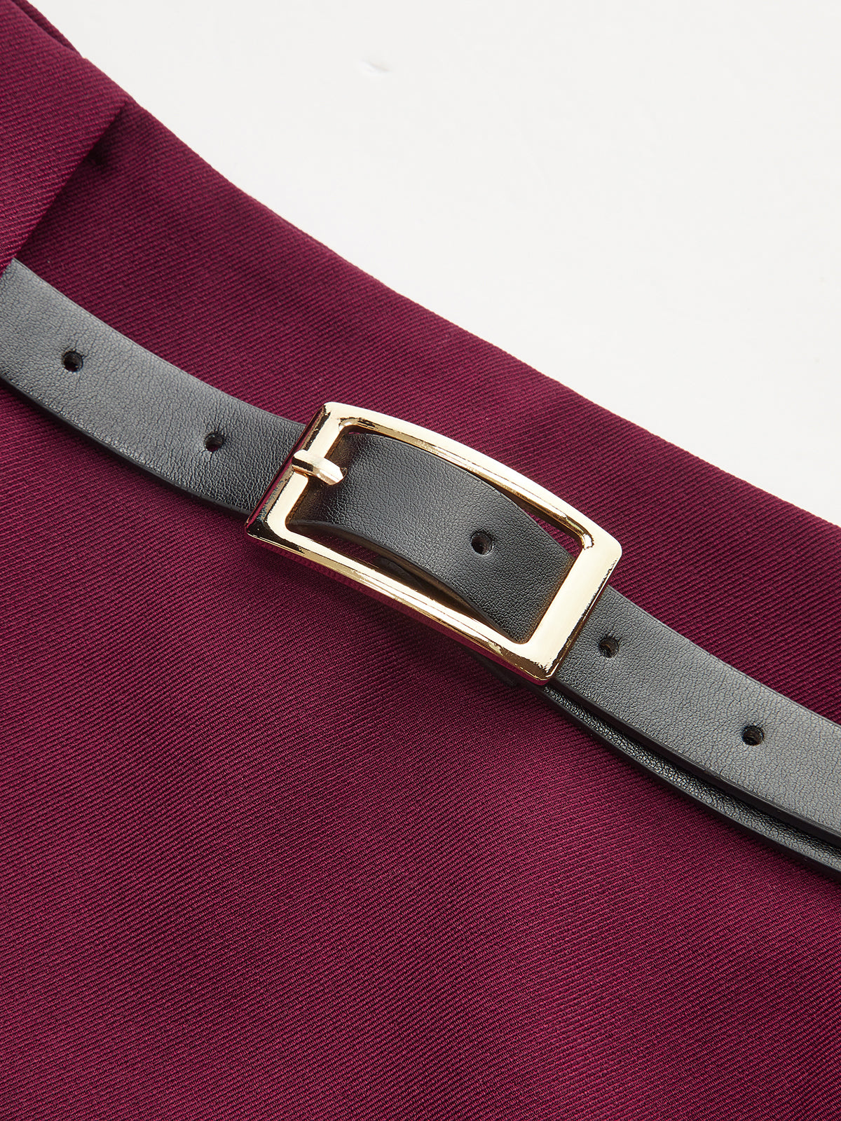 Belted Mini Skirt-Chicvia