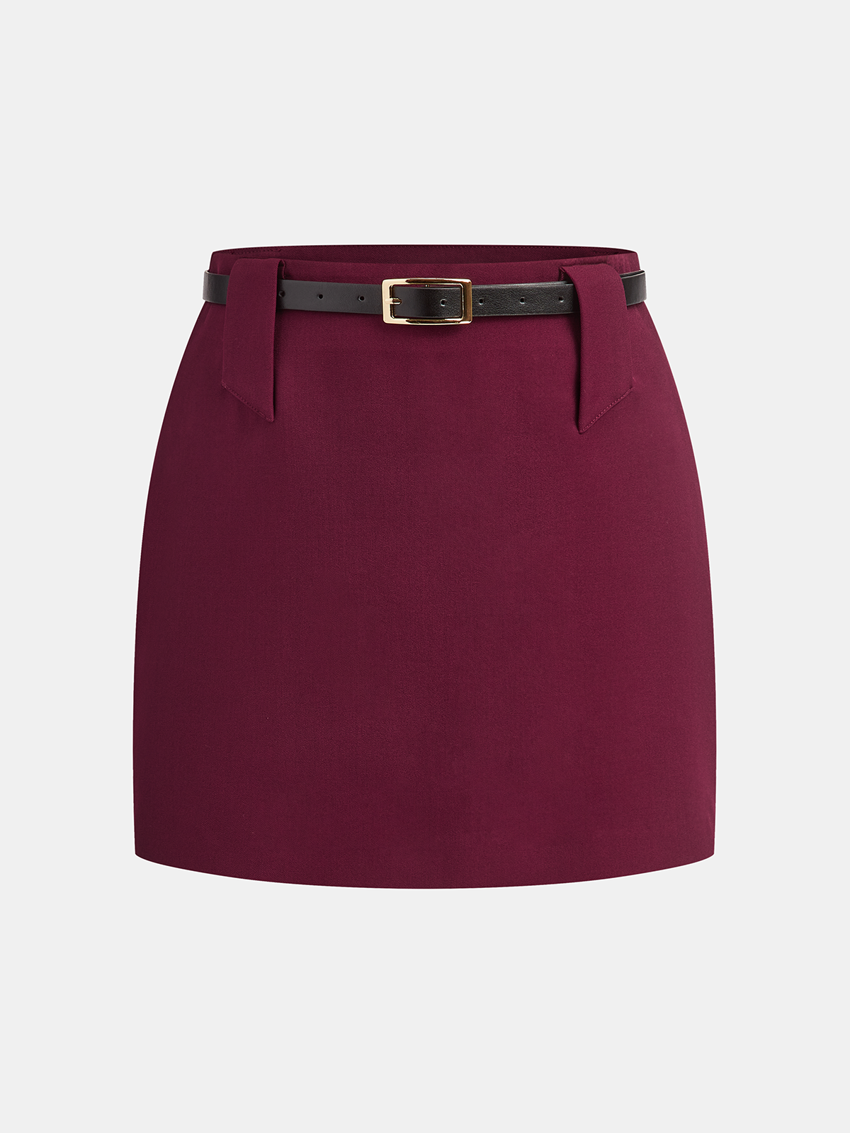 Belted Mini Skirt-Chicvia