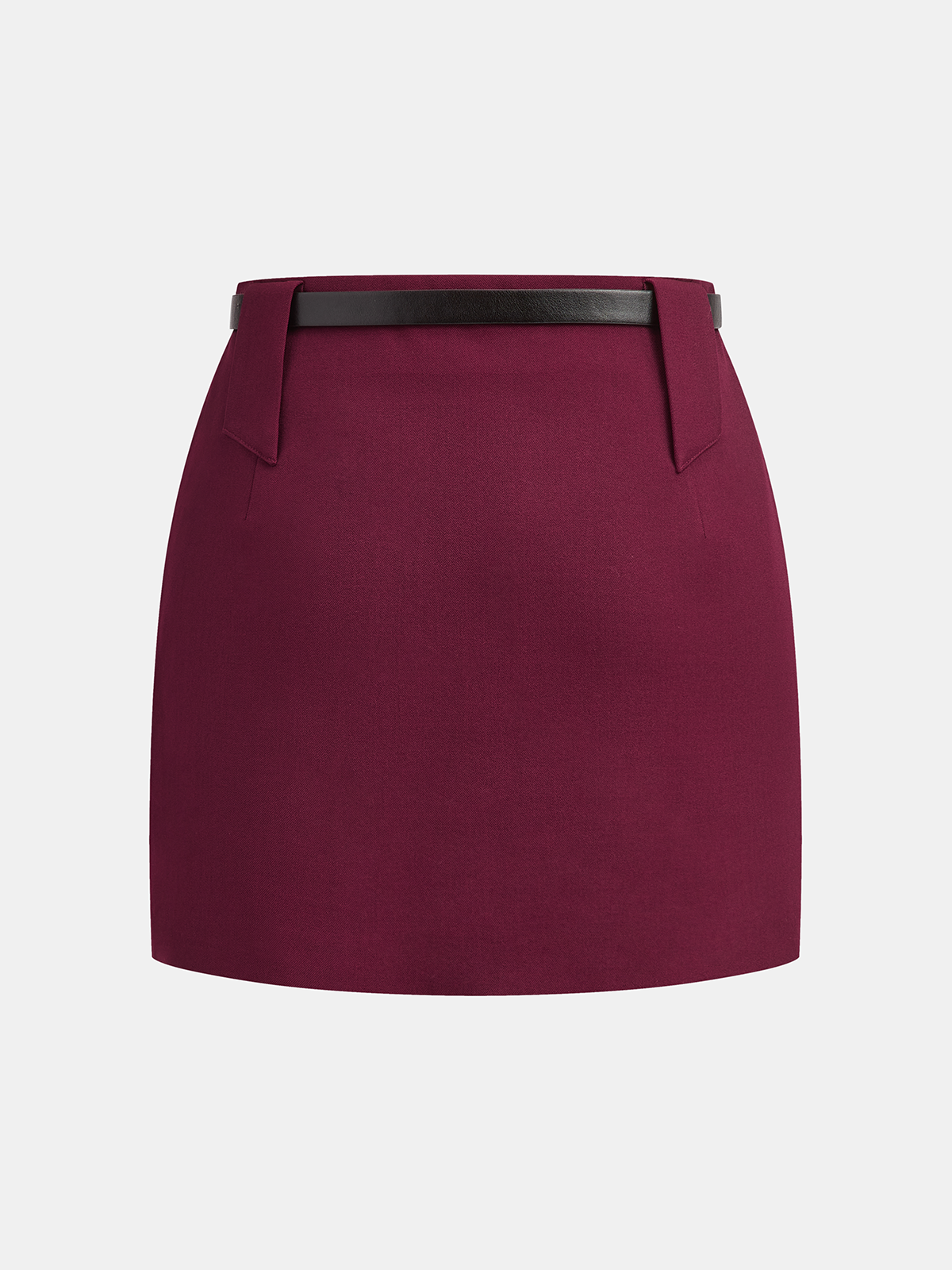 Belted Mini Skirt-Chicvia