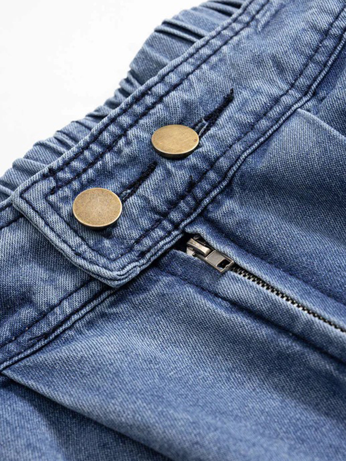 High-Waisted Balloon-Leg Denim Pants-Chicvia